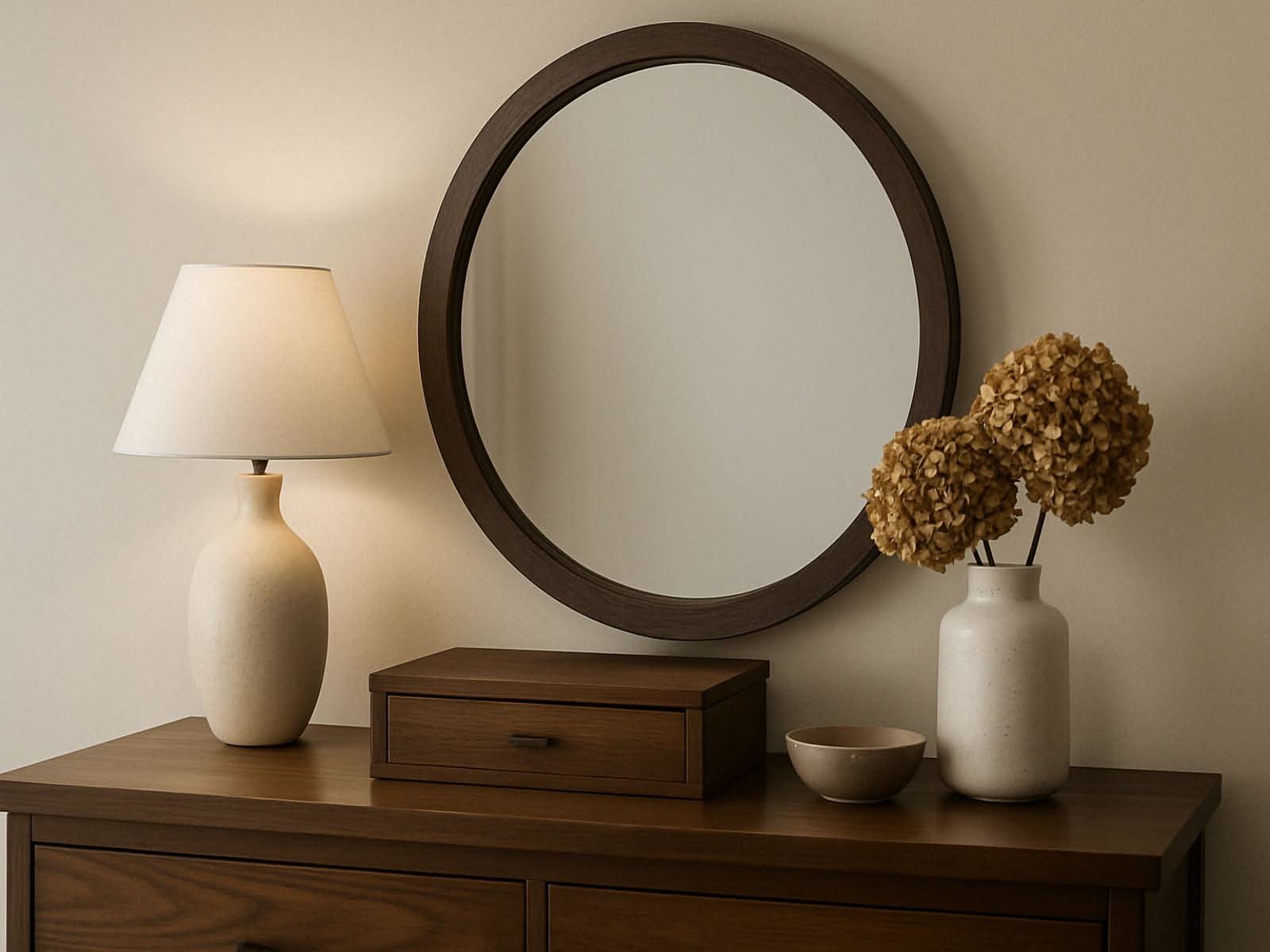 Espejo Mont Circular Cenizo