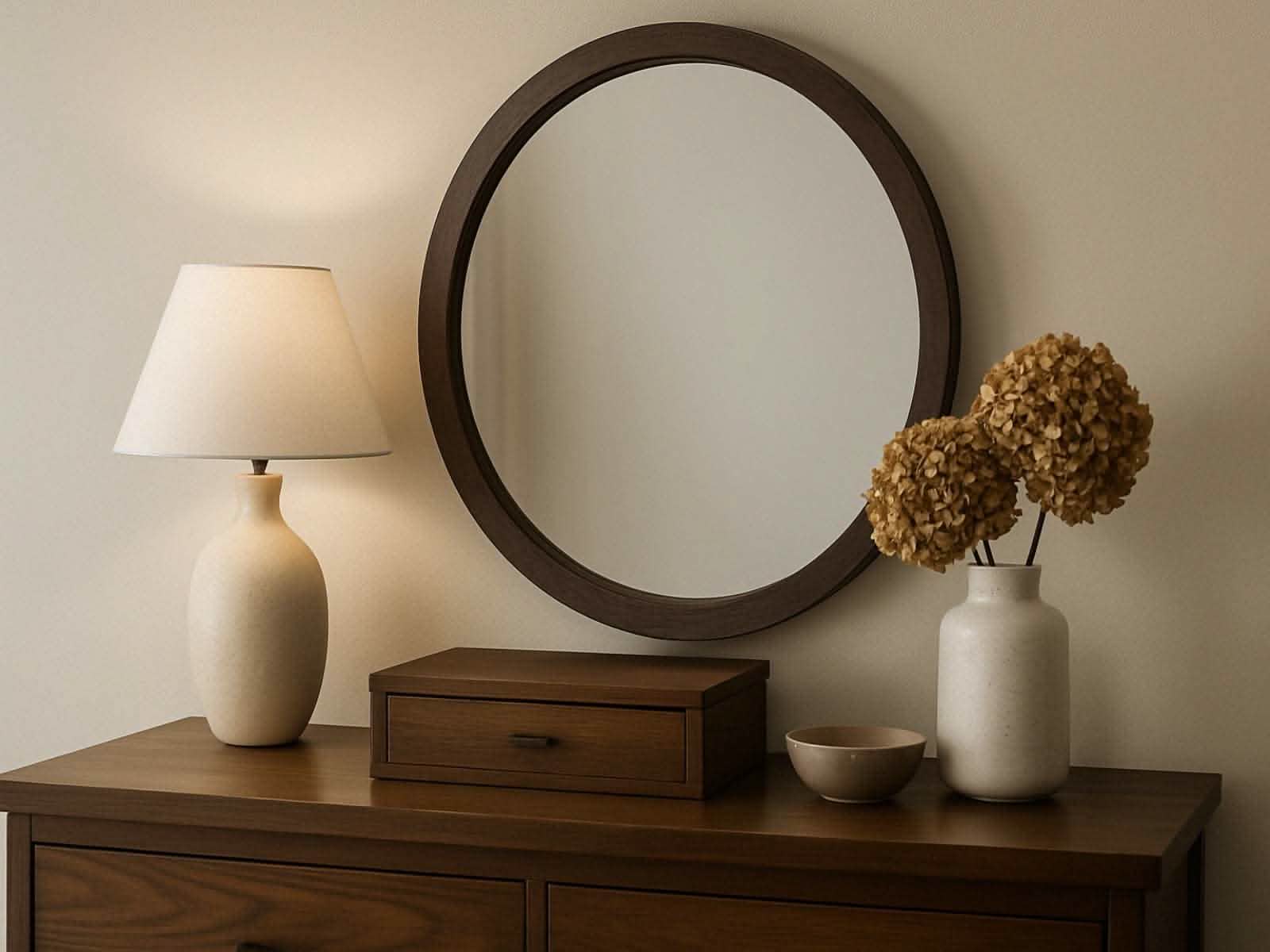 Espejo Mont Circular Cenizo