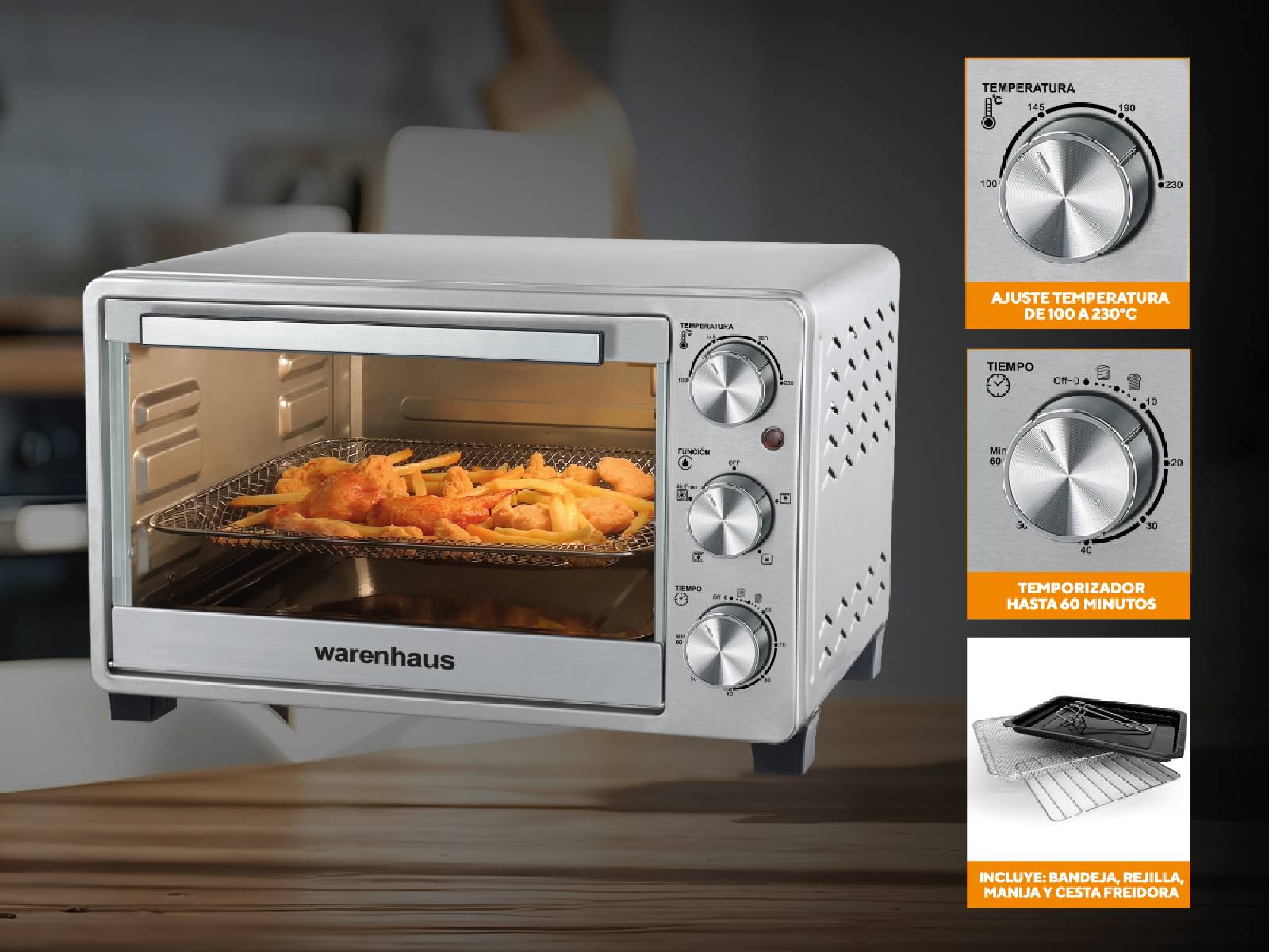 Horno con Freidora de Aire 23L Warenhaus