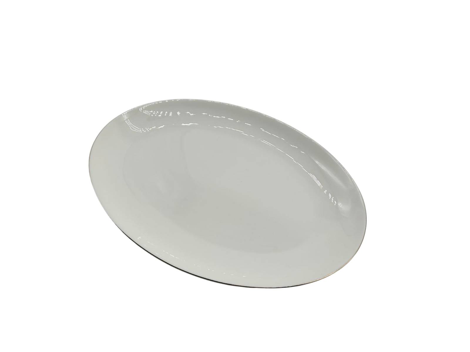 Plato Ovalado Blanco de Cerámica Warenhaus