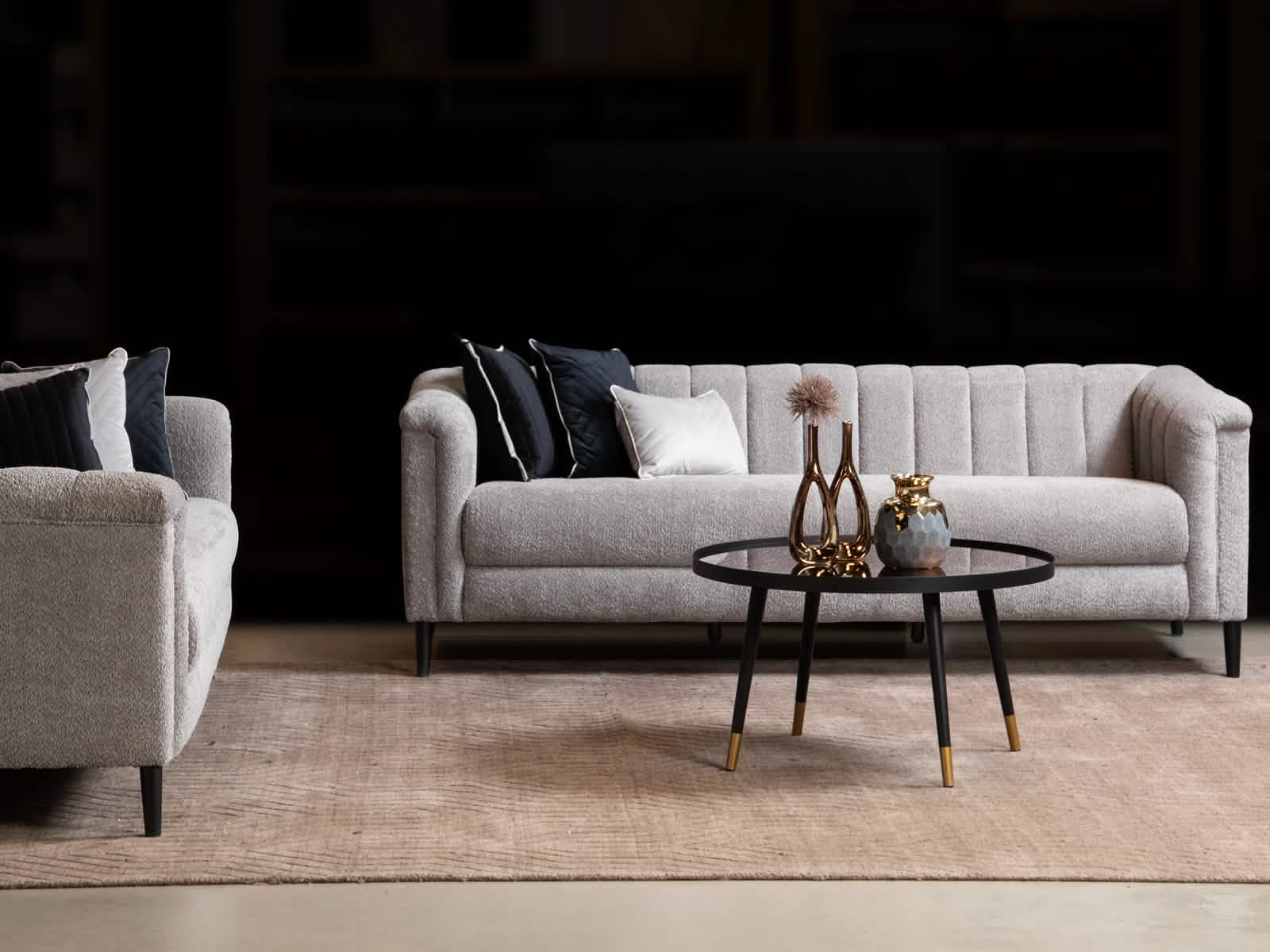 Sofa Triple Powell C/Met Black