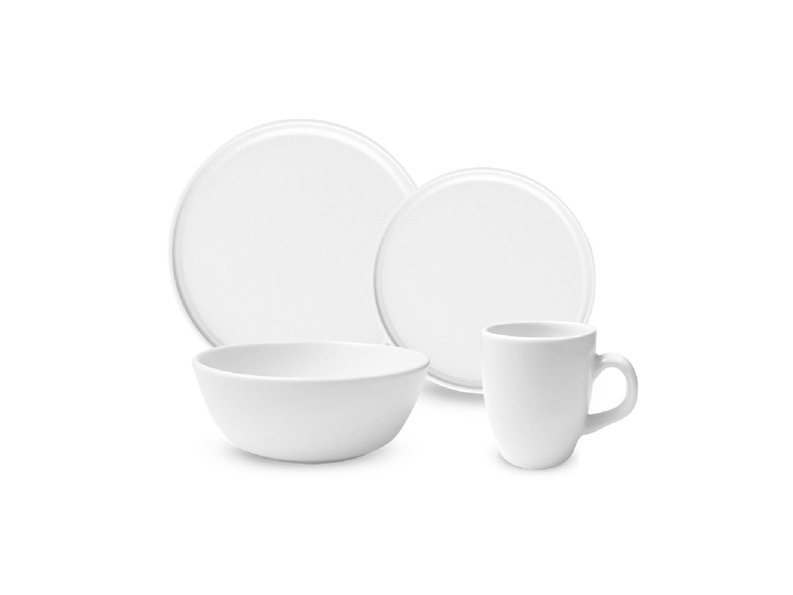 Vajilla Blus Blanco Mate 4 Puestos Artesa