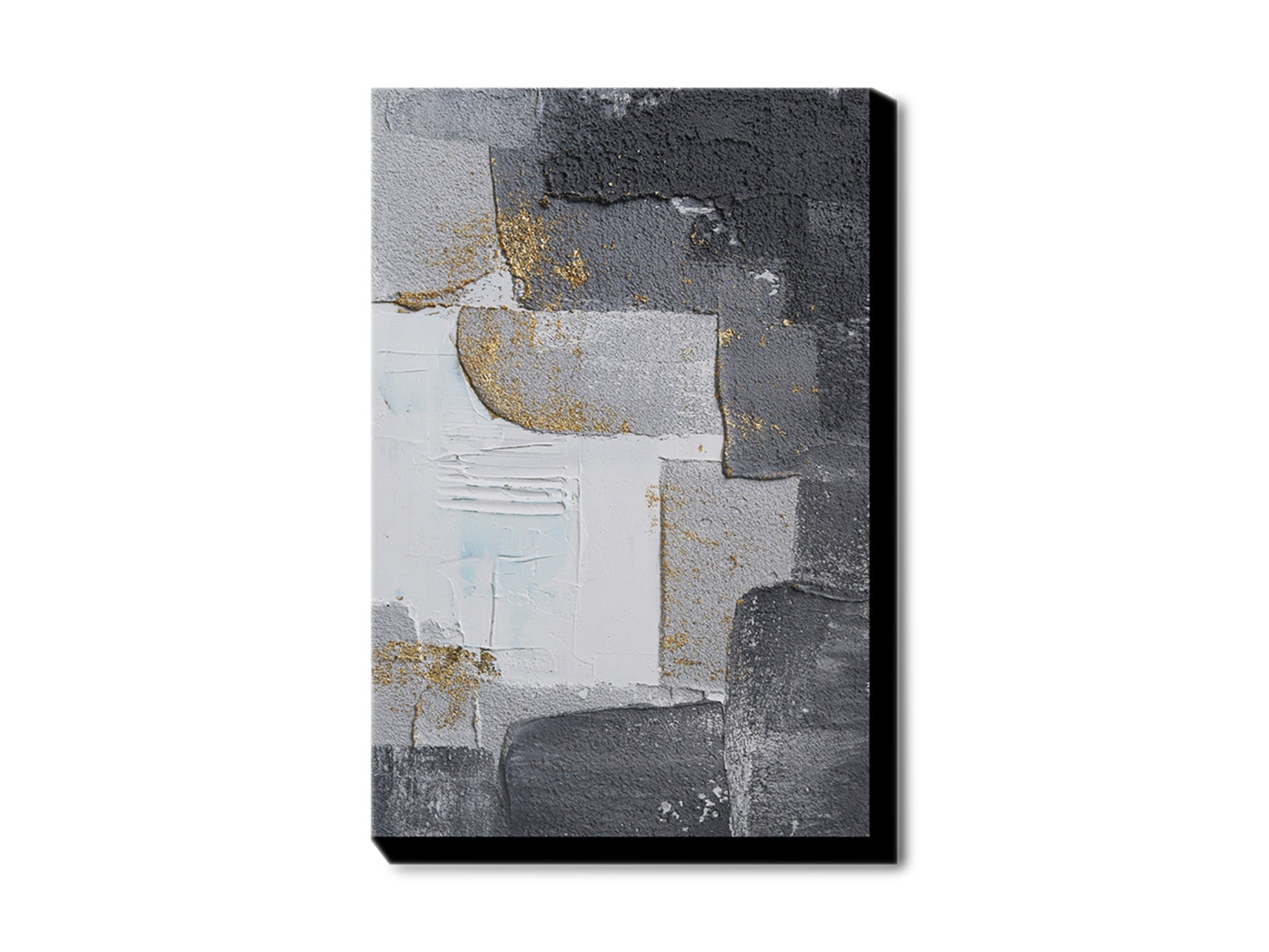 Cuadro Abstracto 48x72cm C/Blanco-Gris-Azul