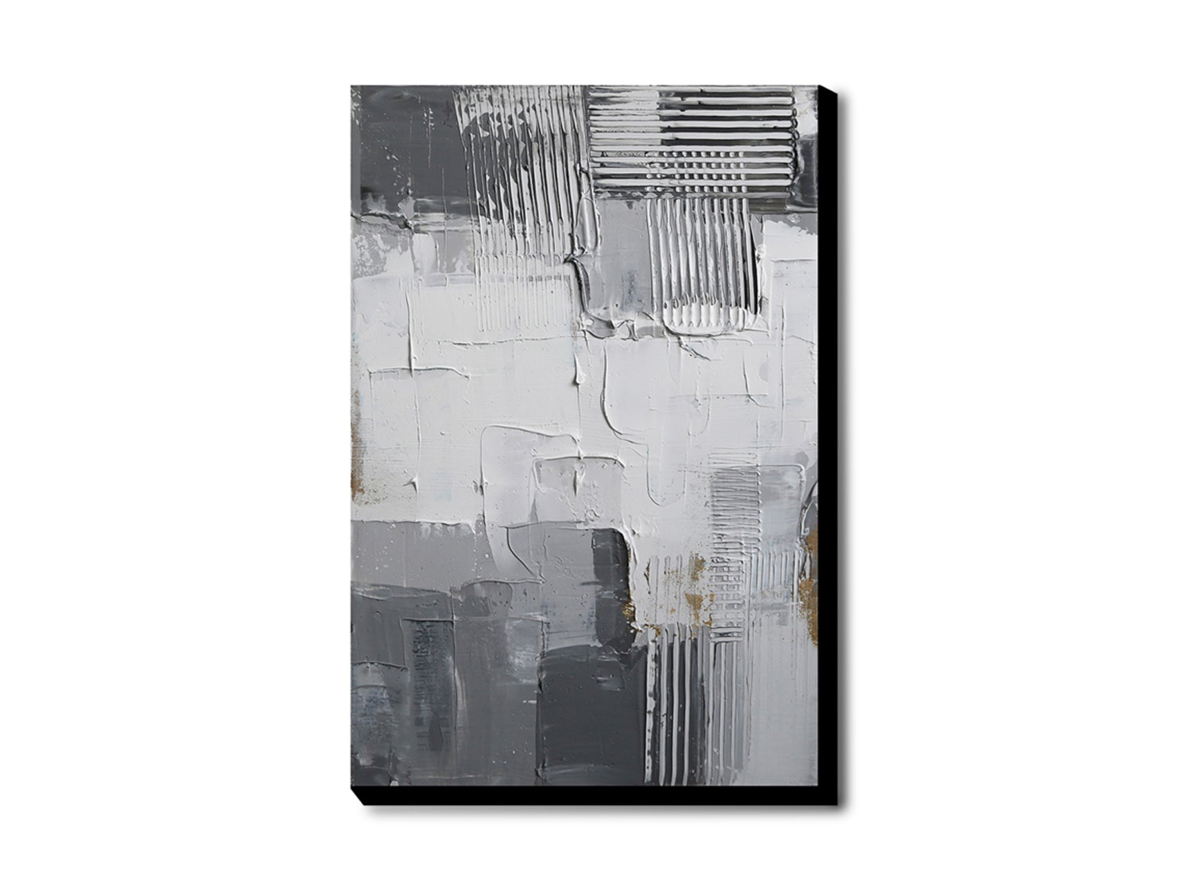 Cuadro Abstracto 48x72cm C/Plomo-Blanco