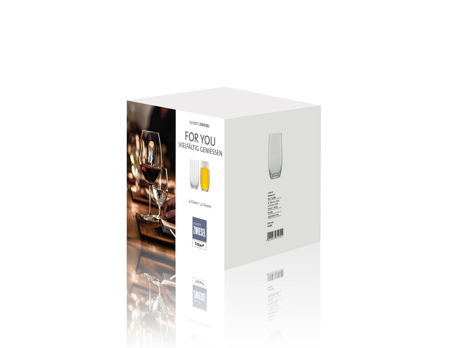Vasos Cerveza Set x4 For You Transparente Zwiesel