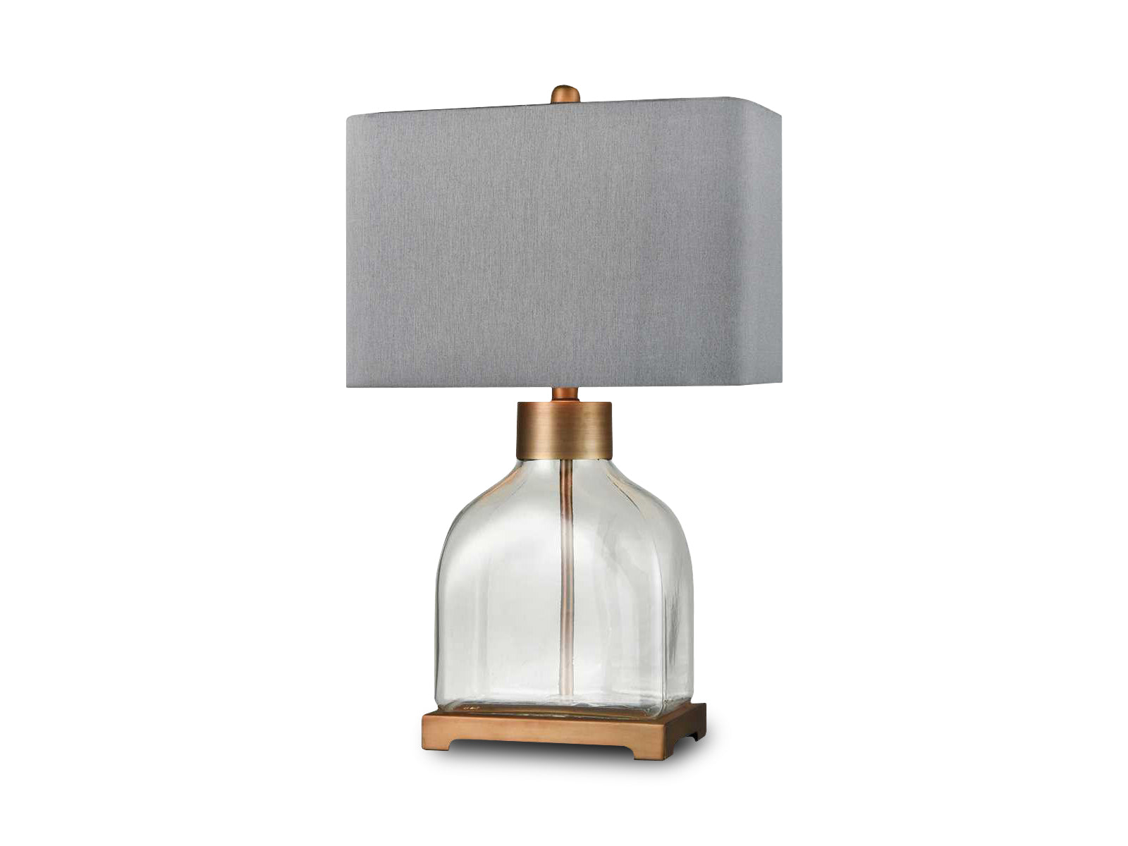 Lampara de Mesa Metal y Vidrio C/Bronce-Gris