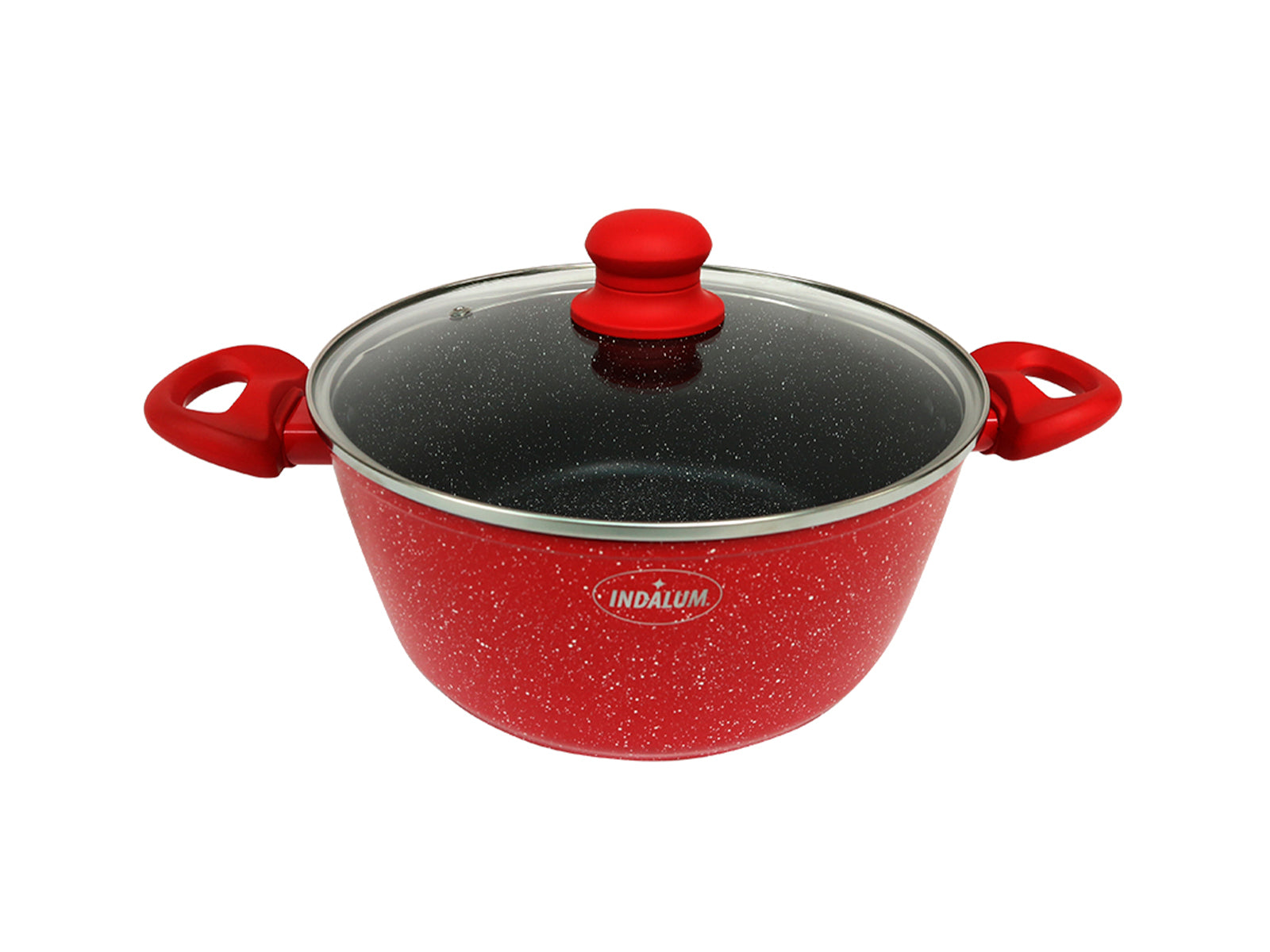 Caldero Antiadherente Topacio Indalum C/Rojo 24cm