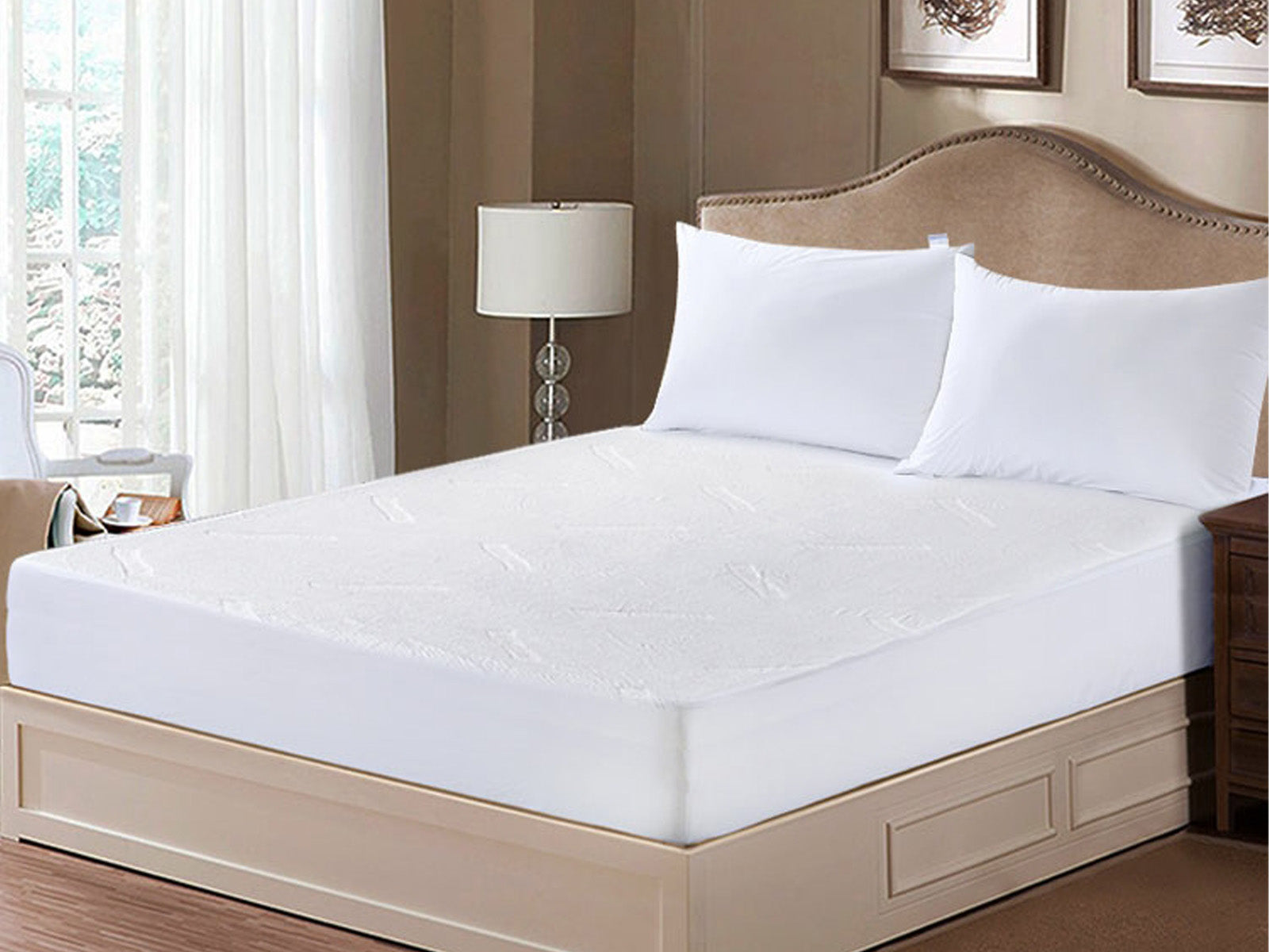 Lane Linen Protector de colchón impermeable tamaño individual – Funda de  colchón de rizo de algodón premium – Funda de cama suave, transpirable y