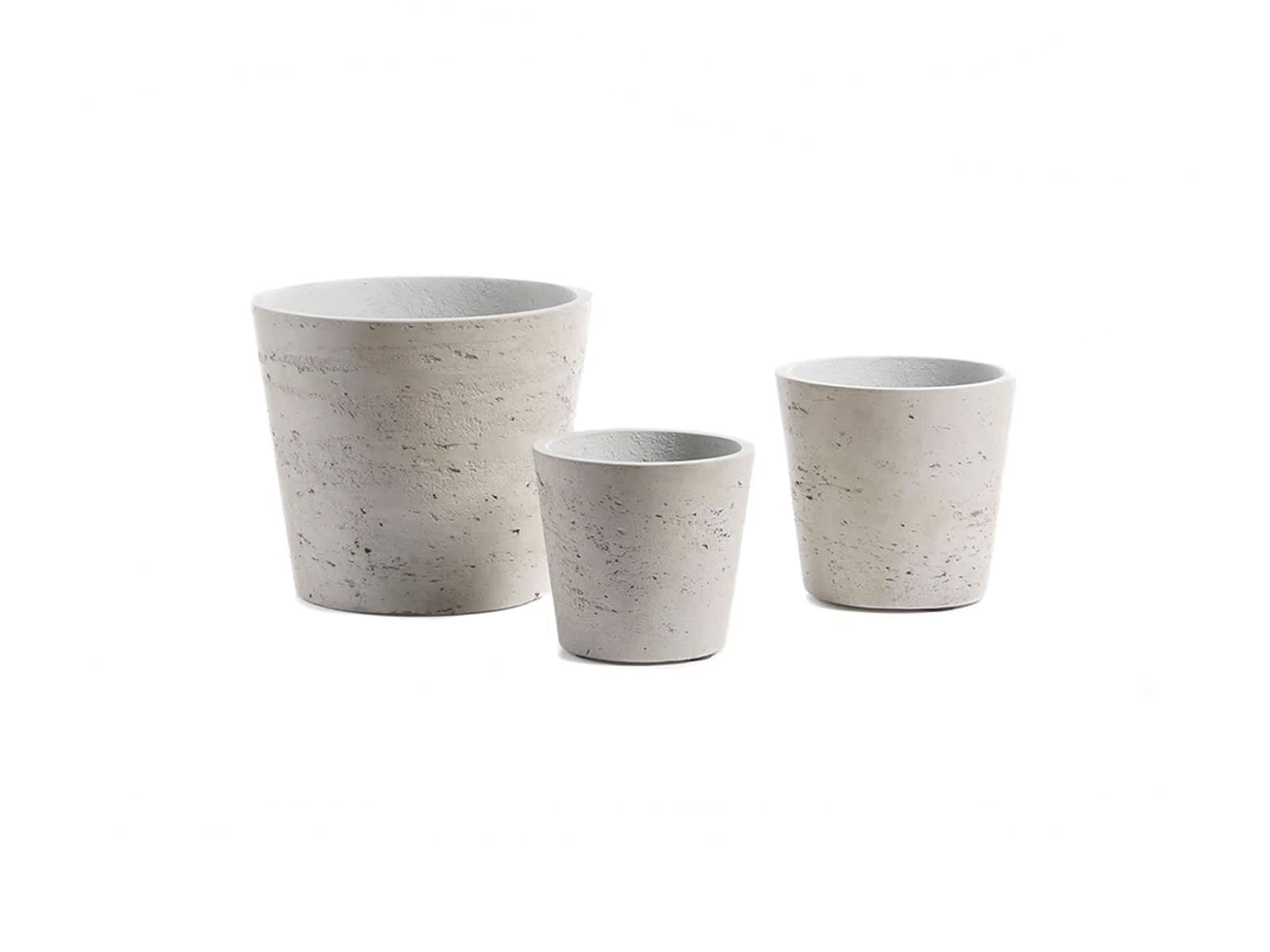 Set x 3 Macetero Cemento Dots Gris