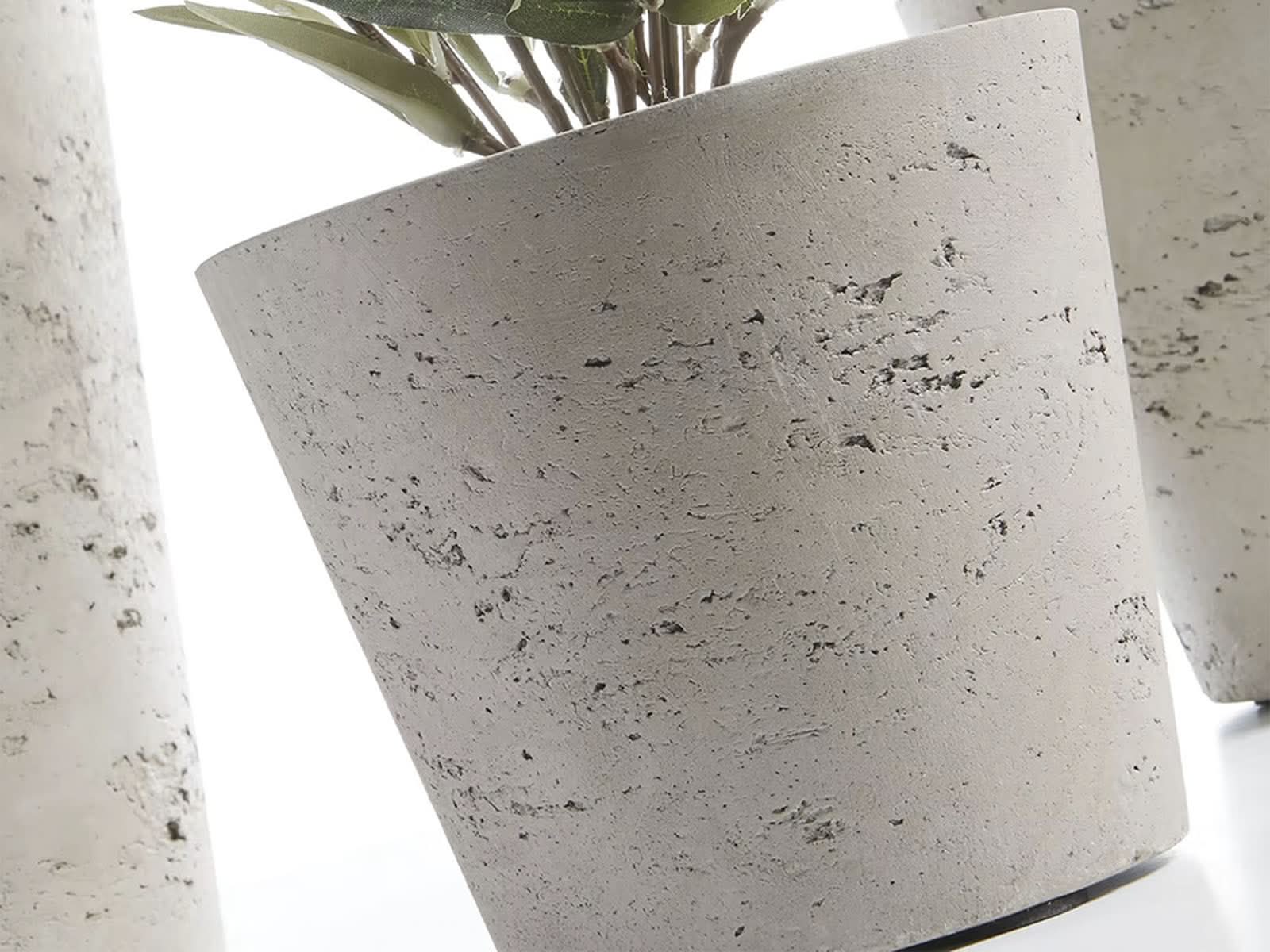 Set x 3 Macetero Cemento Dots Gris