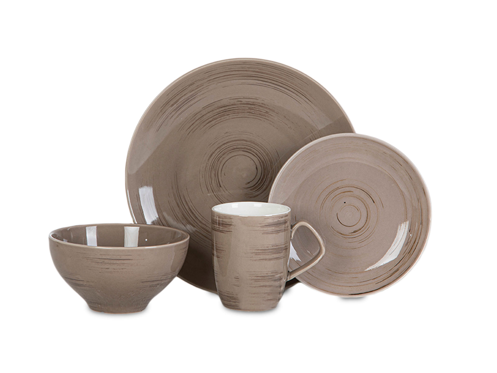 Set Vajilla 16pcs Shell C/Cafe