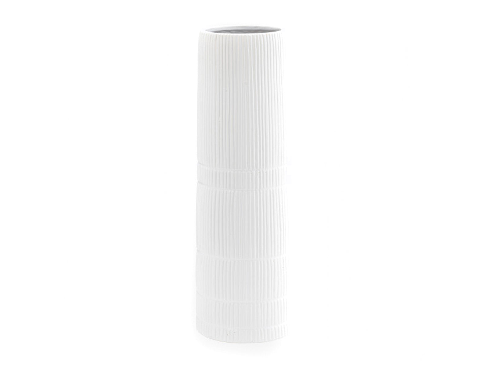 Florero Cylinder Ceramica 46Cm Blanco