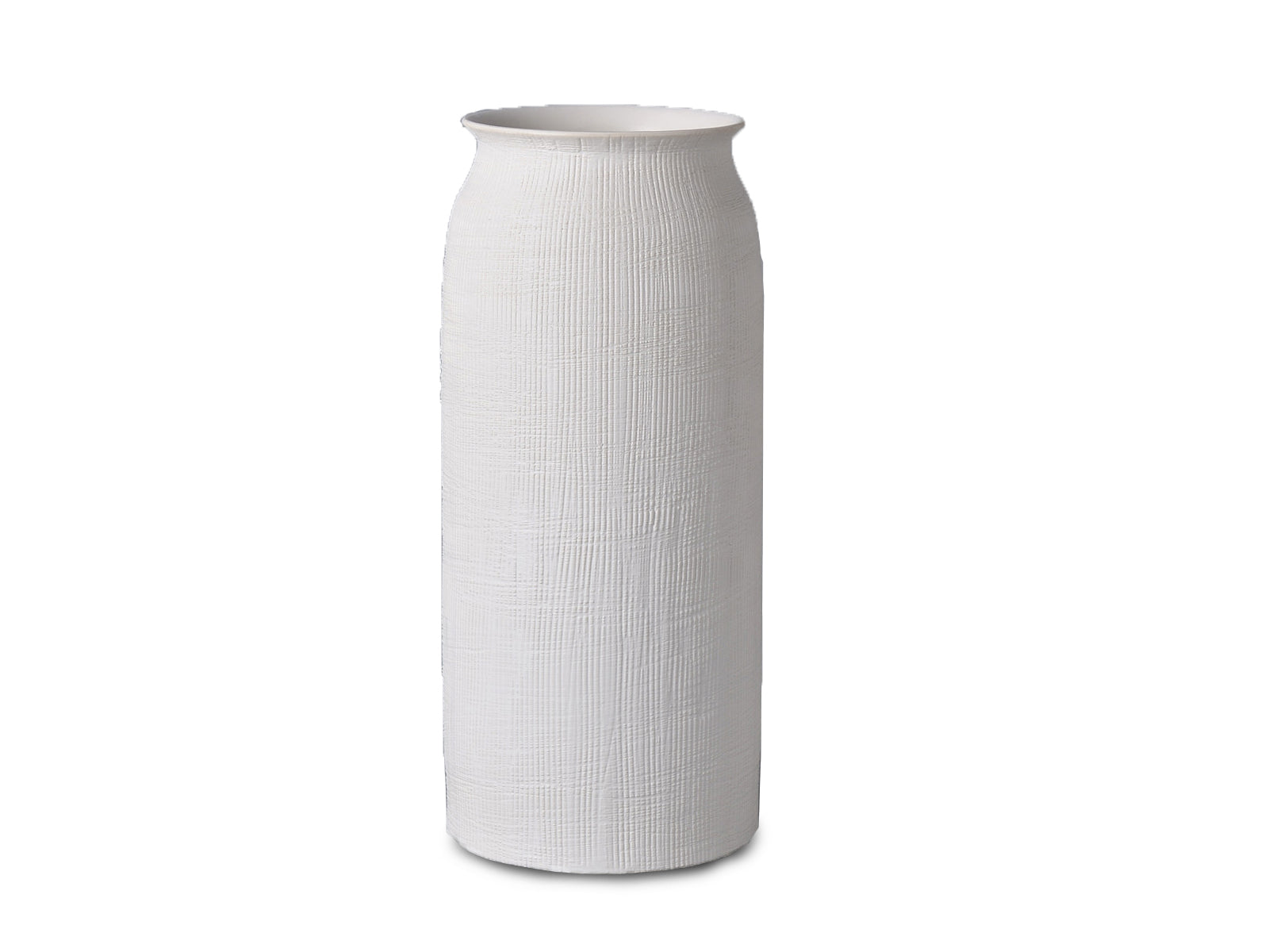 Florero Ridged Ceramica 41Cm Blanco