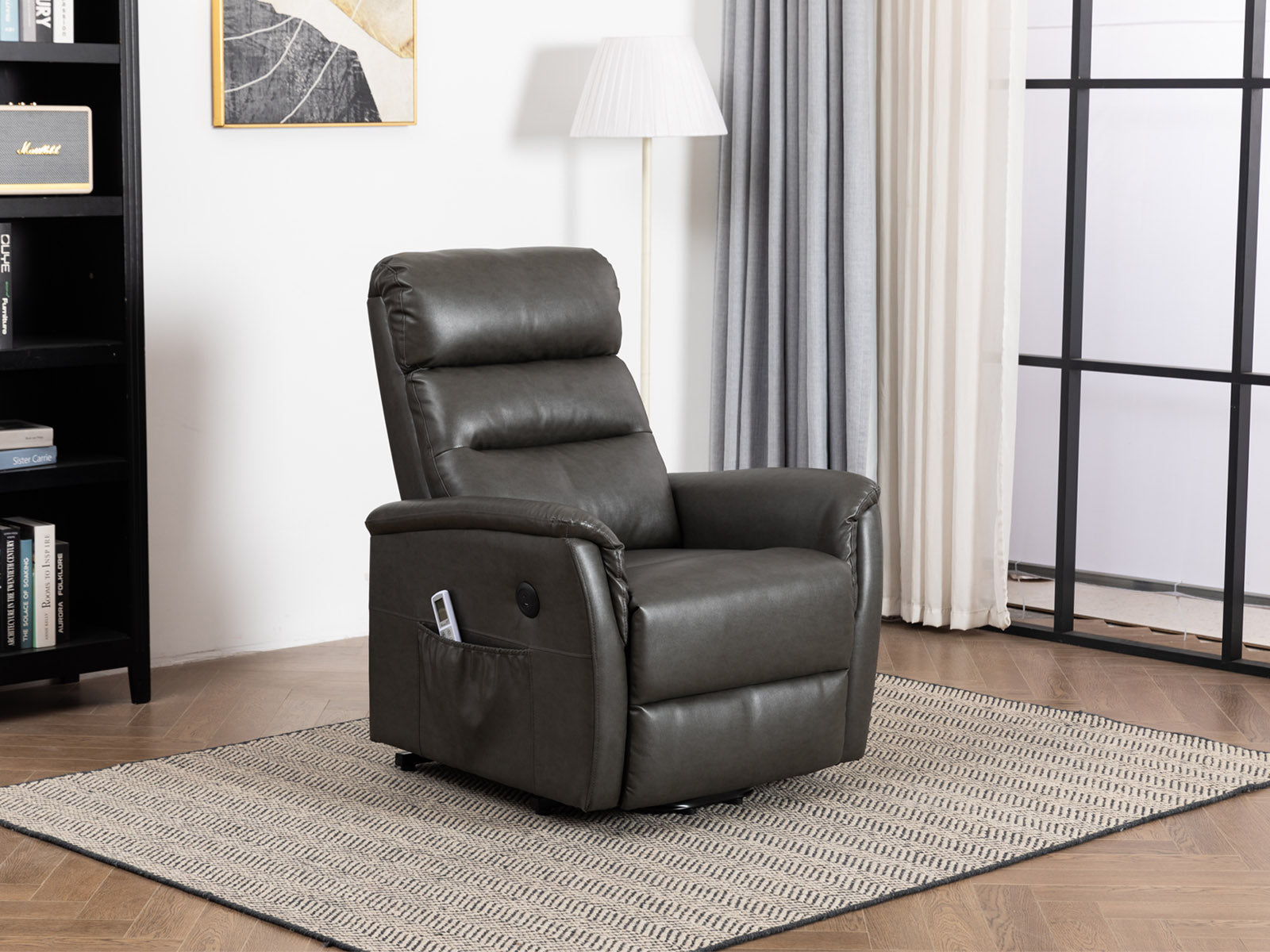 Recliner Marcus Power Lift Massage #Color_SaddleBrown"7956"