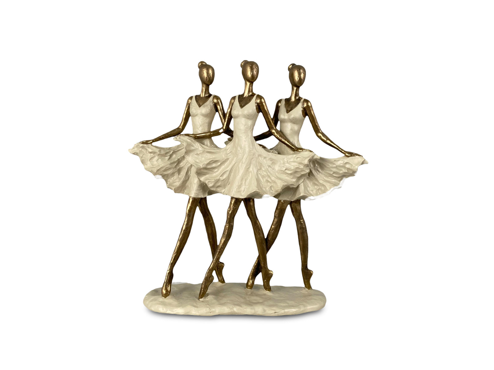 Figura Tres Bailarinas Poliresina Blanco