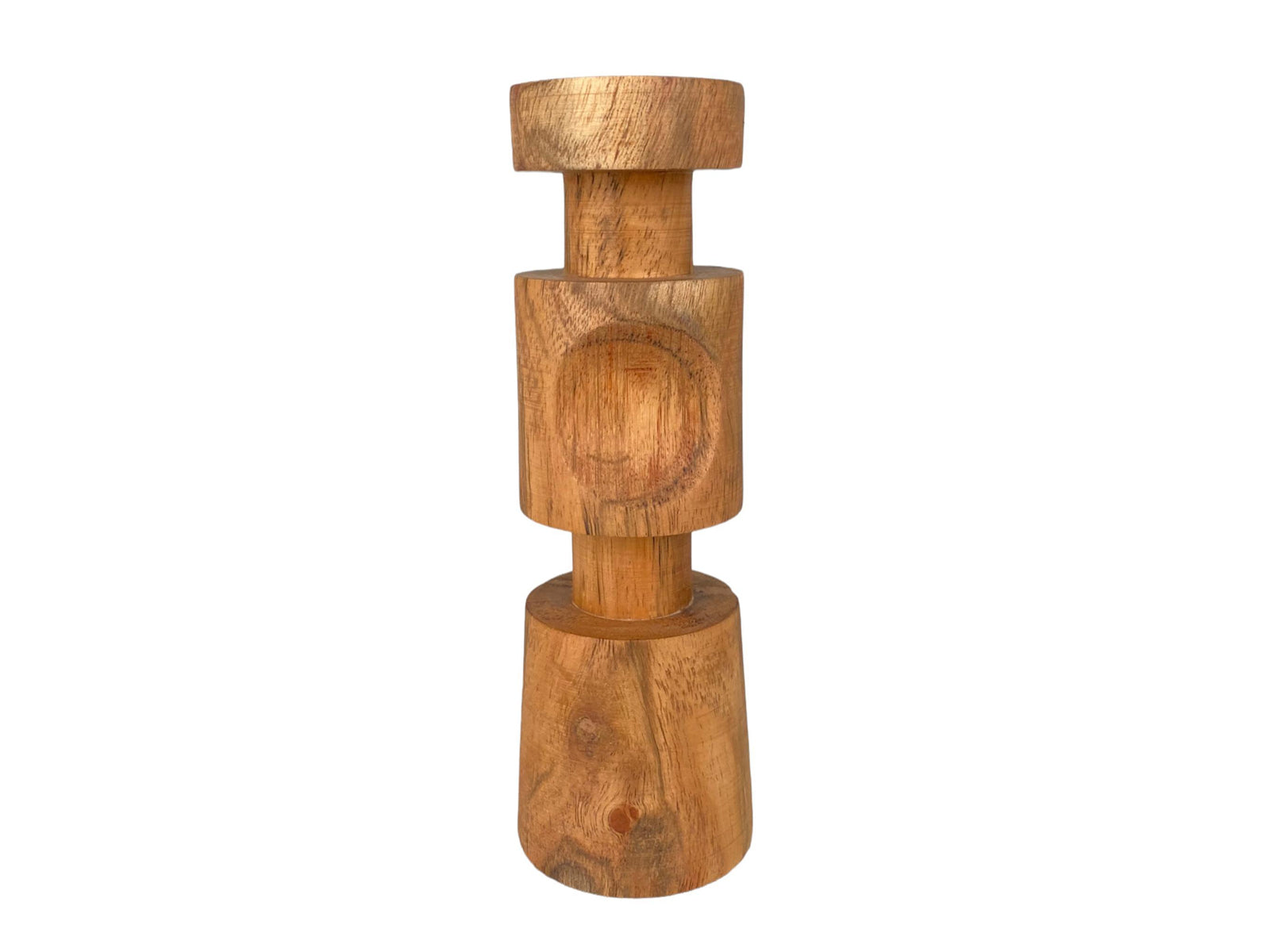 Candelabro Madera 18Cm Cafe