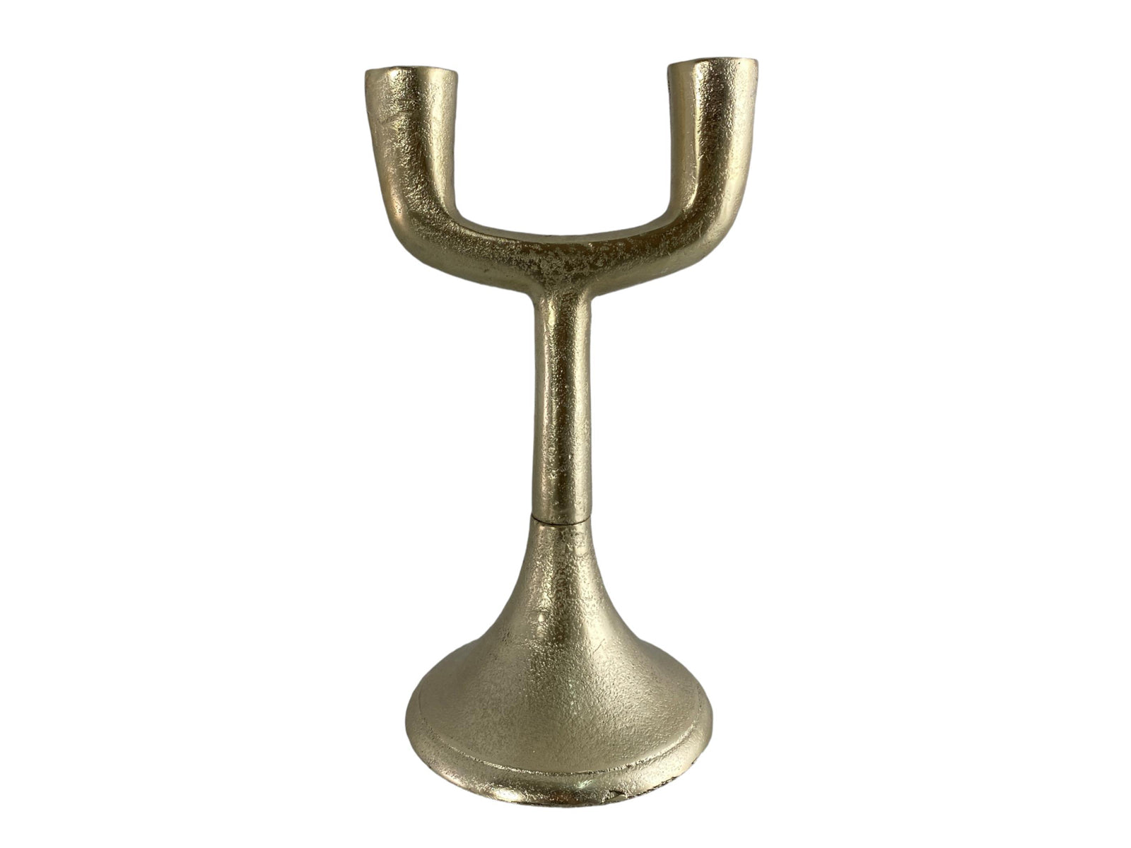 Candelabro Aluminio Dorado 26cm