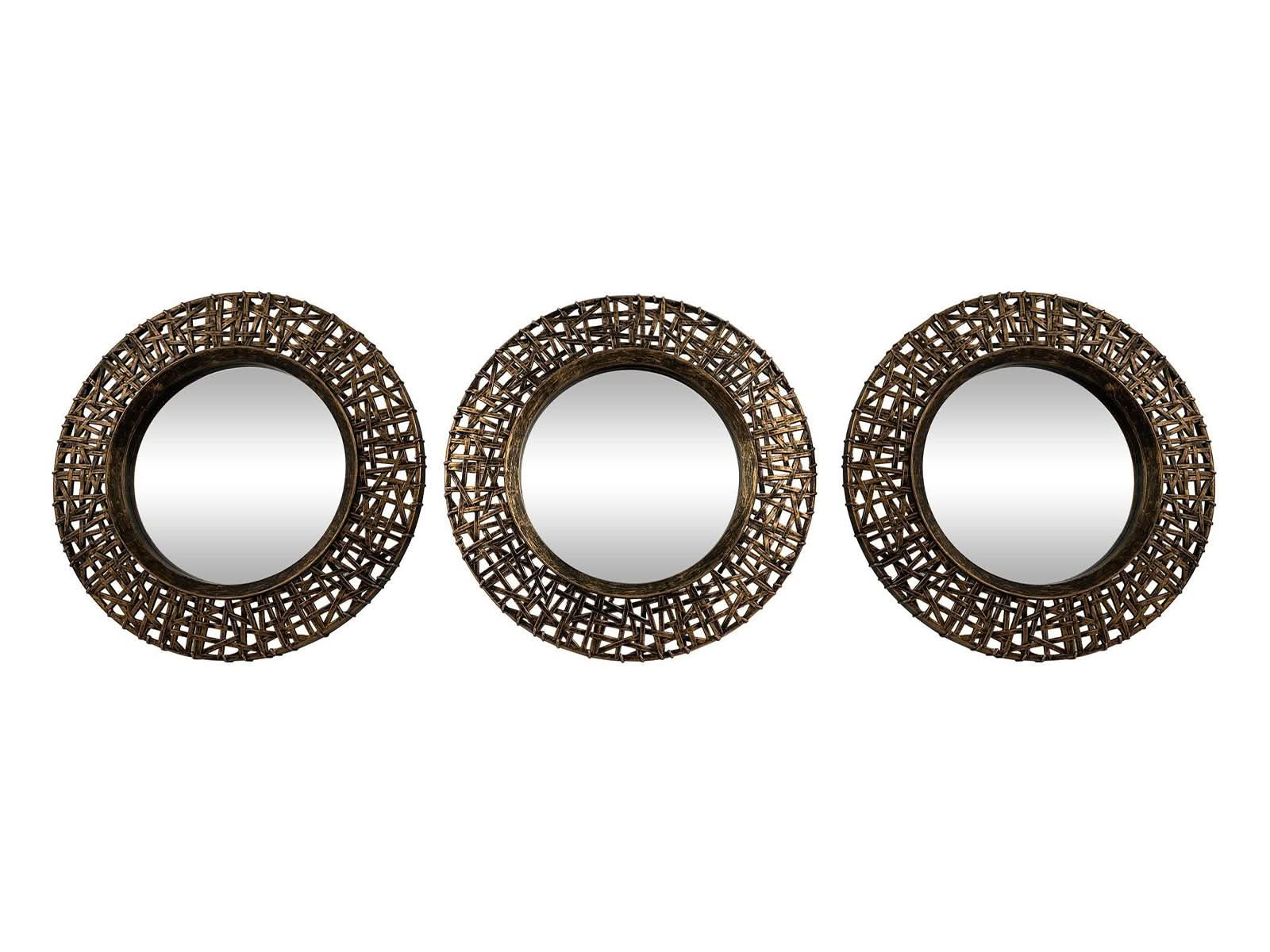 Set X 3 Espejos 78,2X27,5 Cm Prestige Dorado