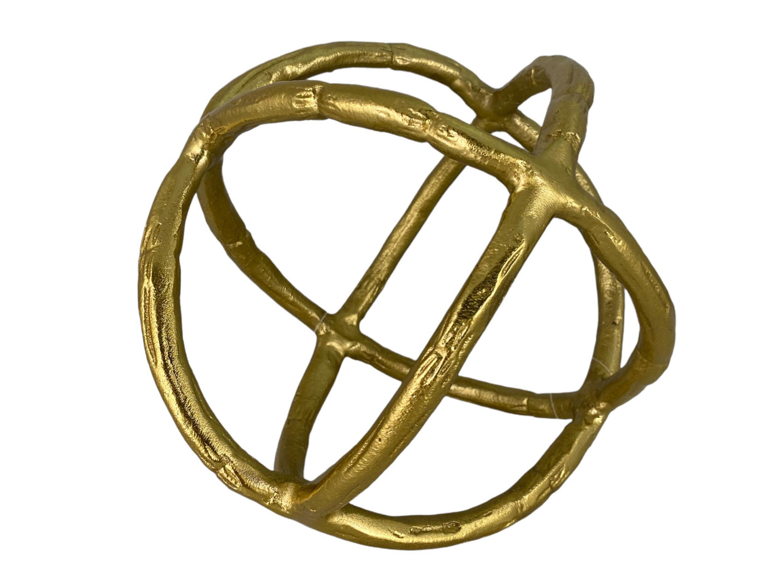 Figura Esfera Aluminio Dorado 22cm