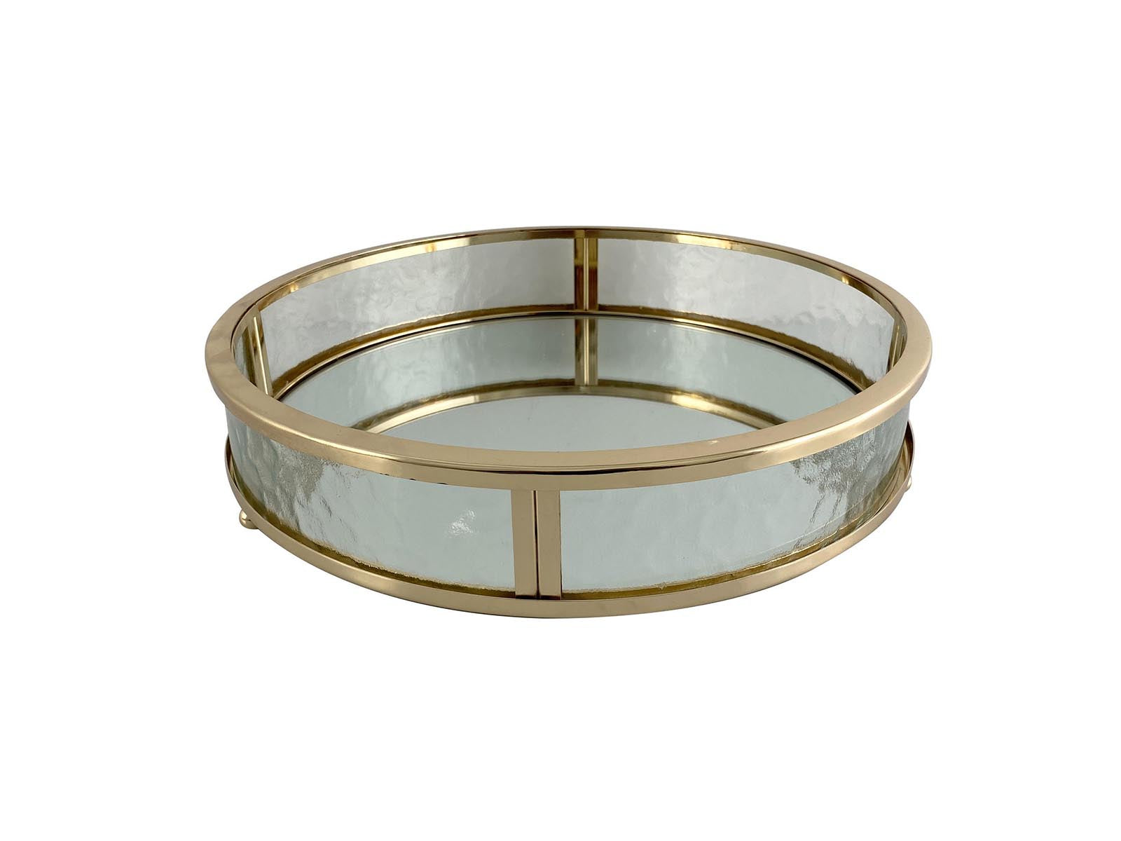 Centro De Mesa Vidrio 35Cm Dorado