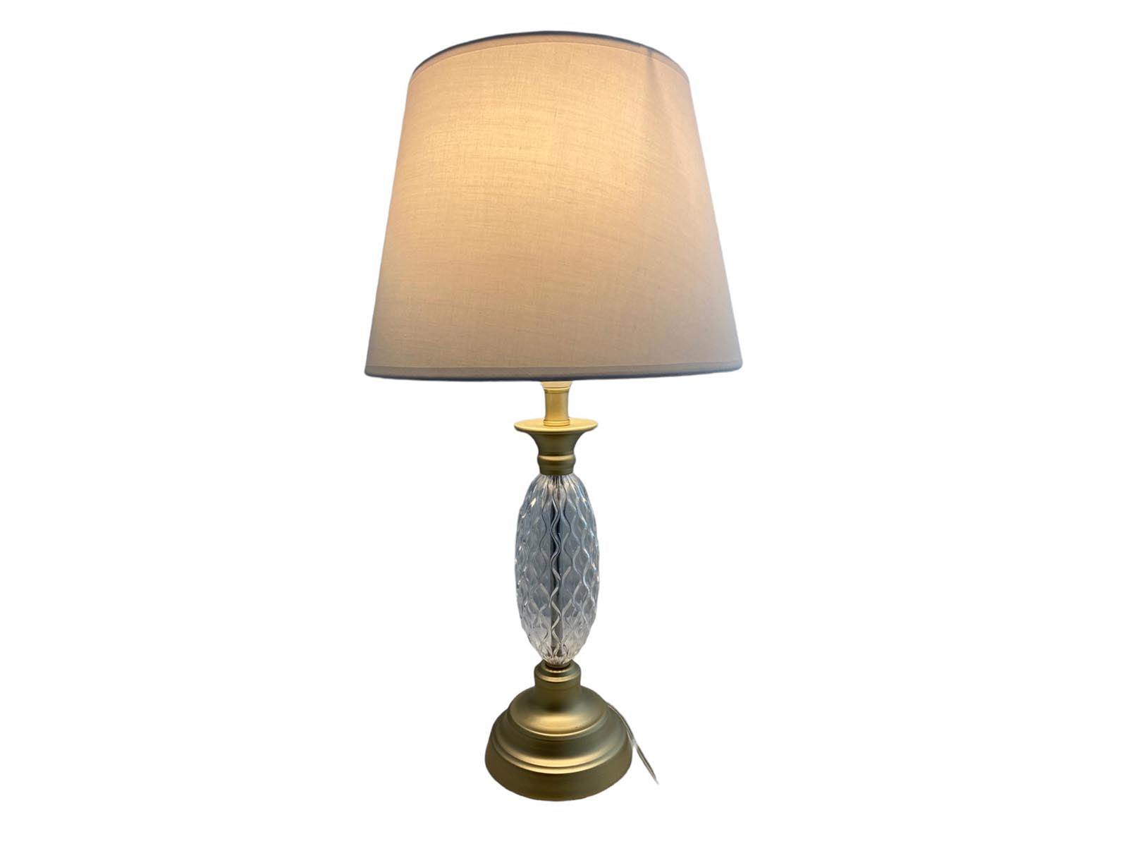 Lampara De Mesa Base Vidrio 50X28 Cm Prestige Dorada
