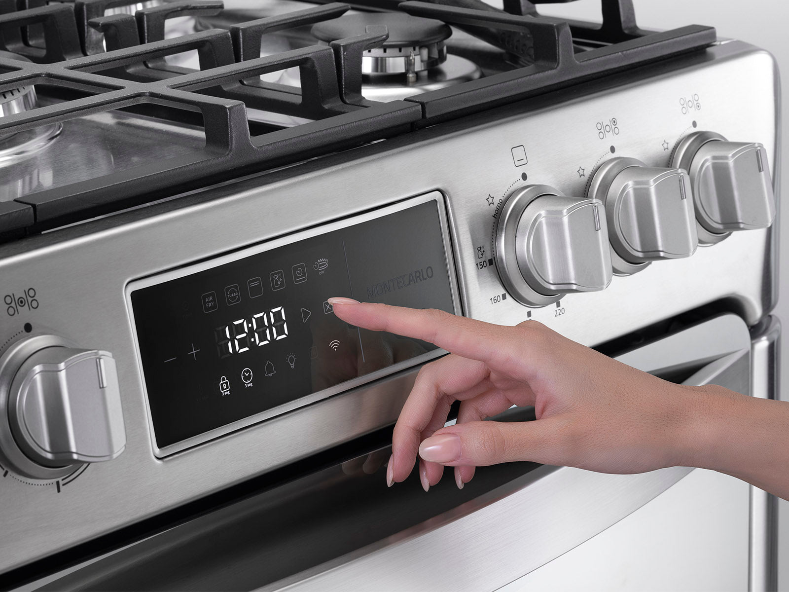 Cocina A Gas Smart Montecarlo Zafiro 5 Quemadores Croma 30" Indurama