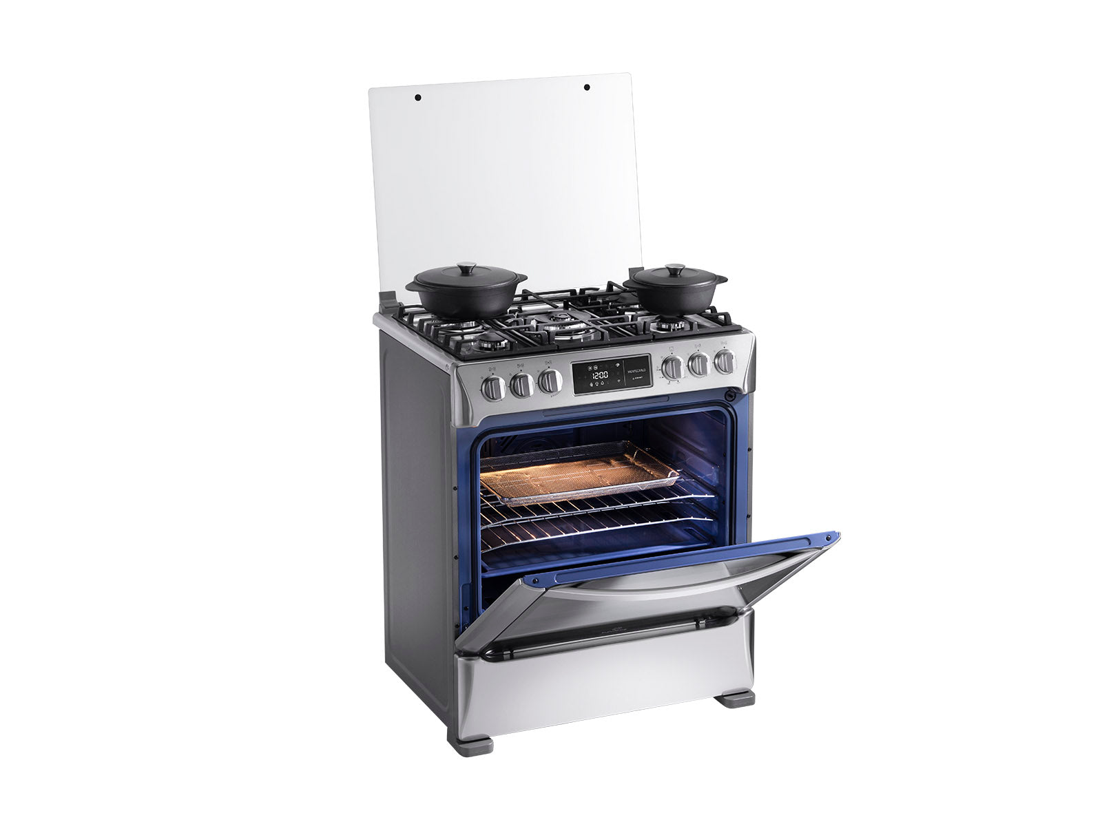 Cocina A Gas Smart Niza Zafiro 5 Quemadores Negra 30" Indurama