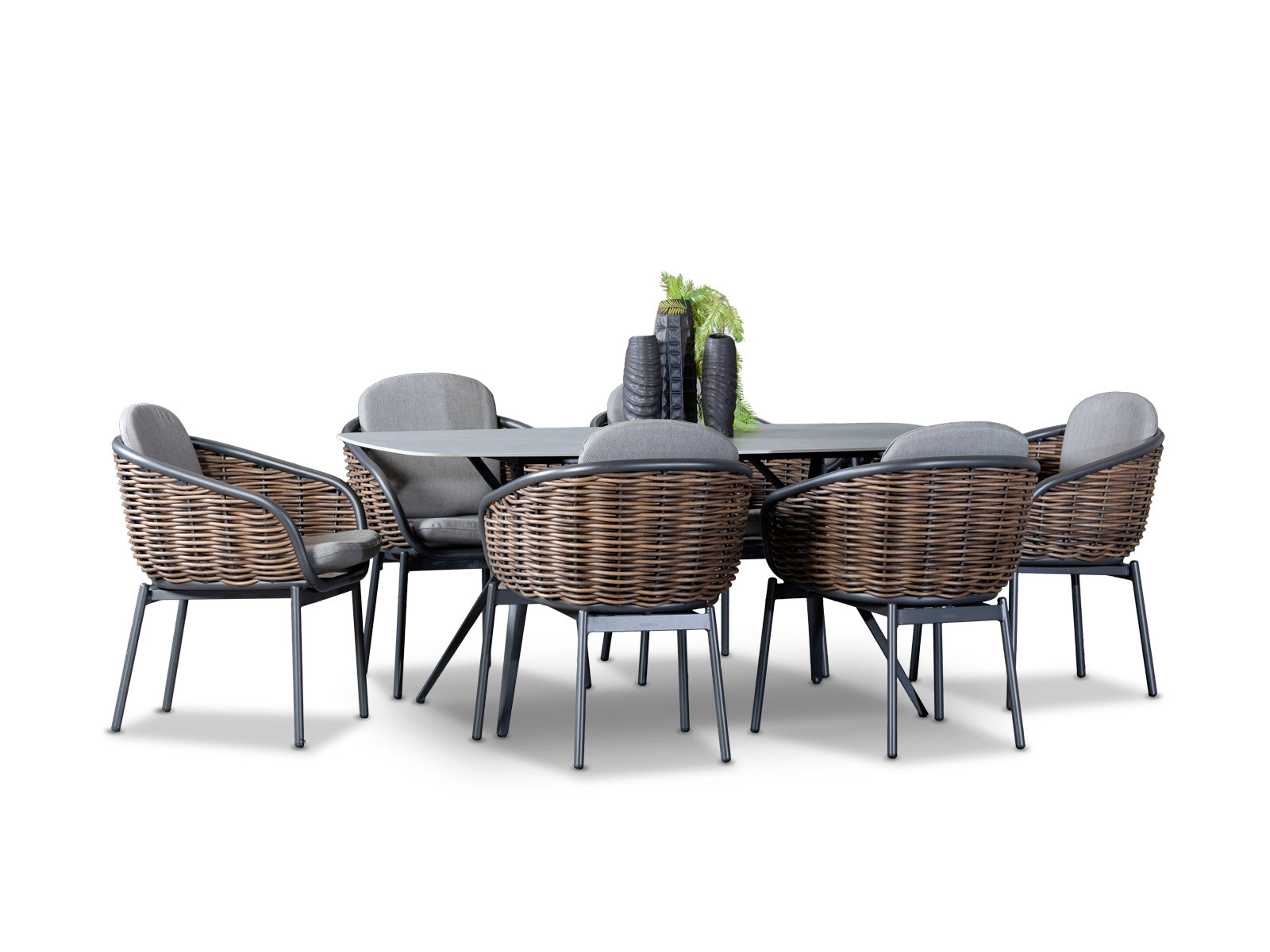 Mesa Comedor + 6 Sillas Bari Outdoor Rectangular