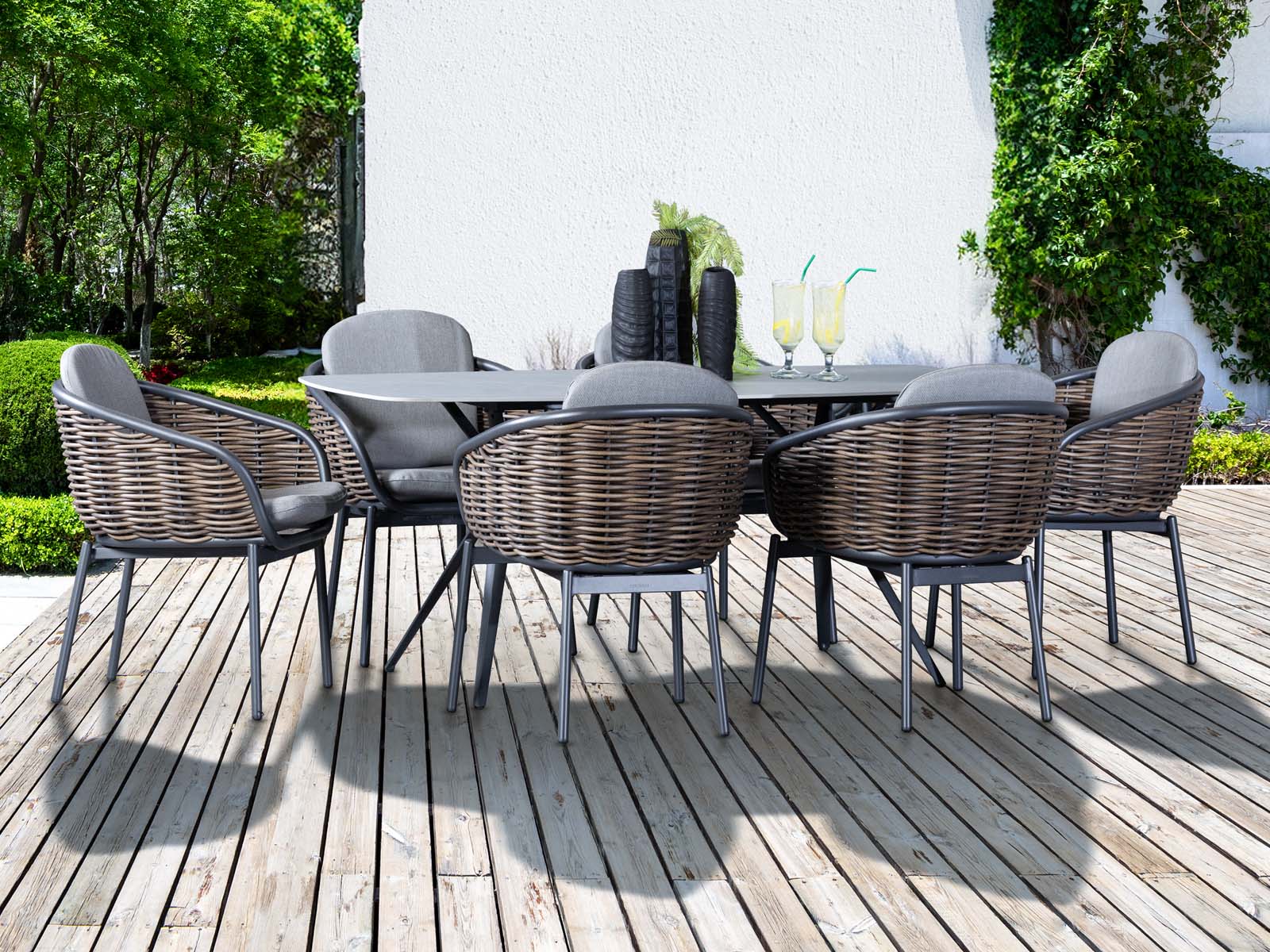 Mesa Comedor + 6 Sillas Bari Outdoor Rectangular