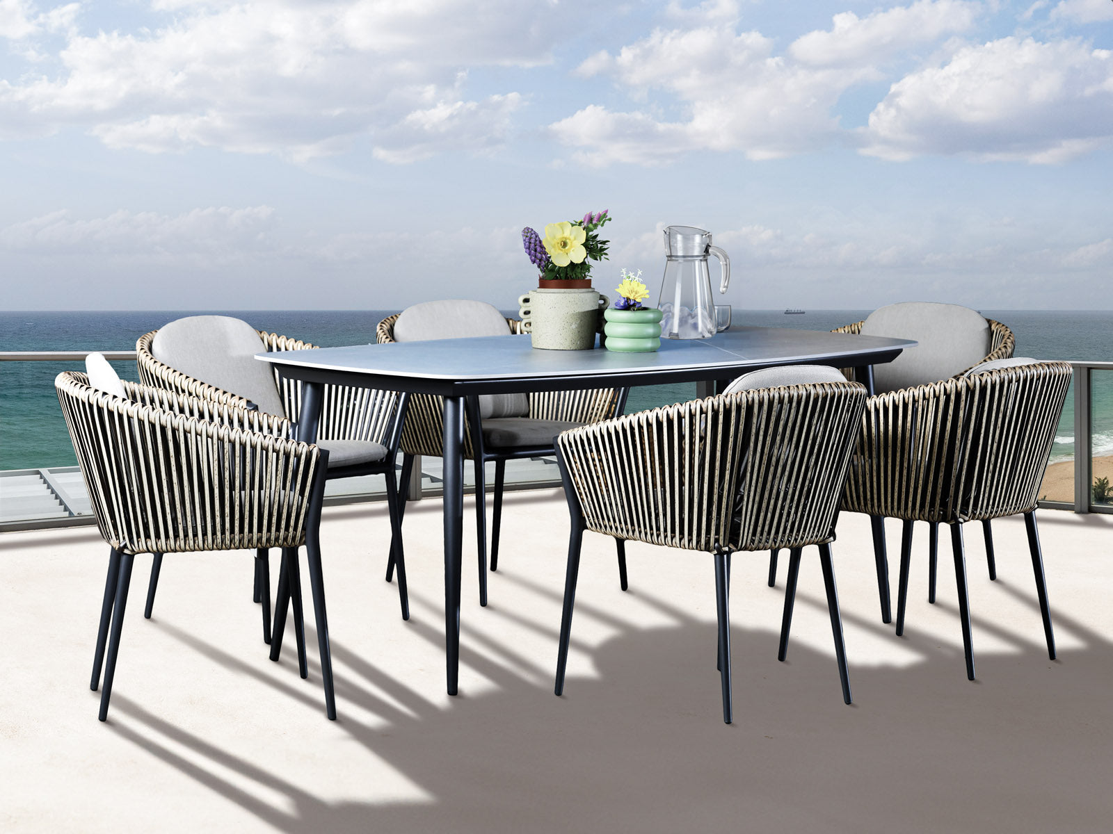 Mesa Comedor + 6 Sillas Muses Outdoor Rectangular