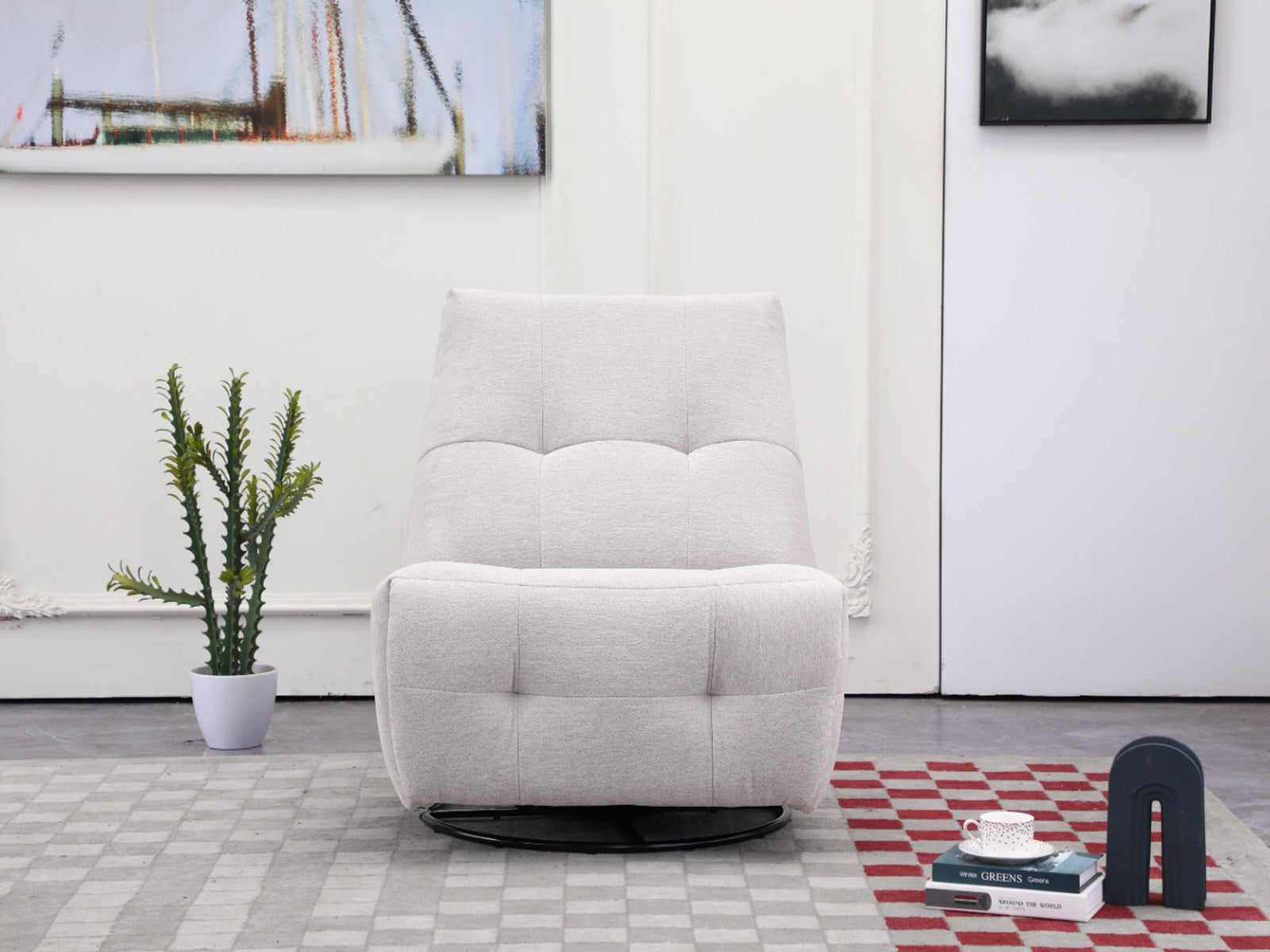 Recliner Nook Giratorio #Color_Beige"1072"