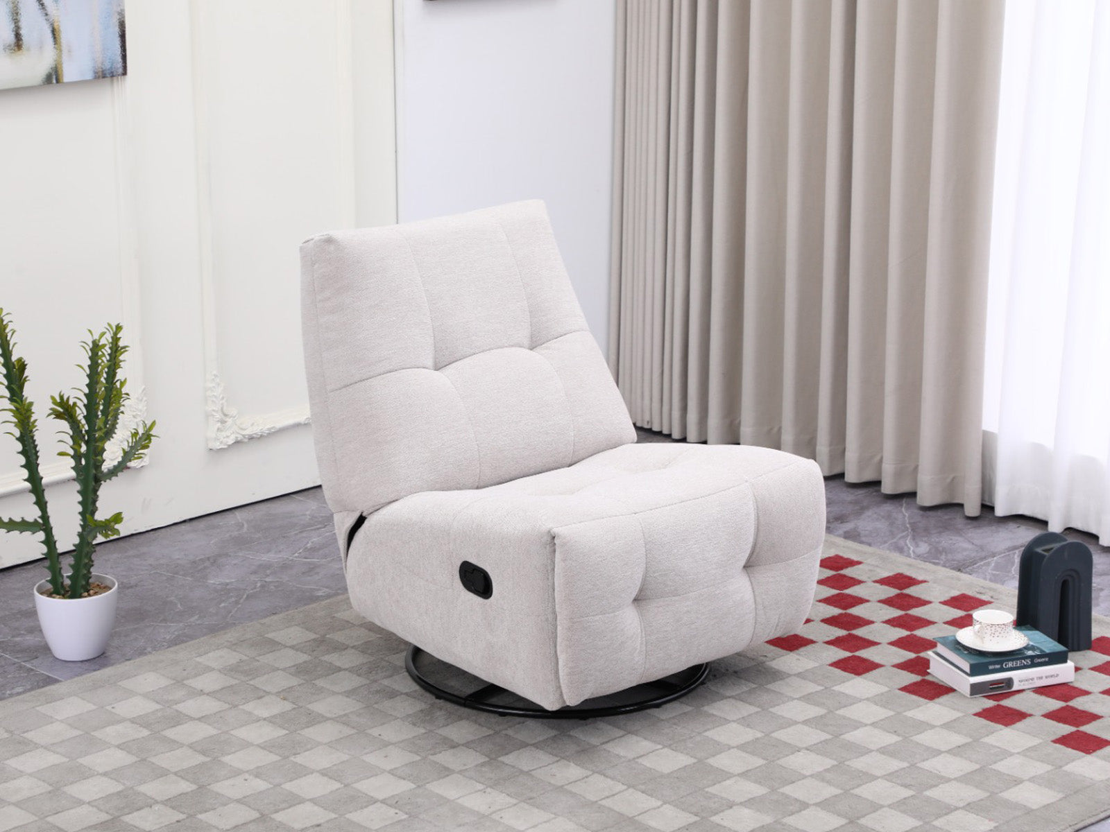 Recliner Nook Giratorio #Color_Beige"1072"