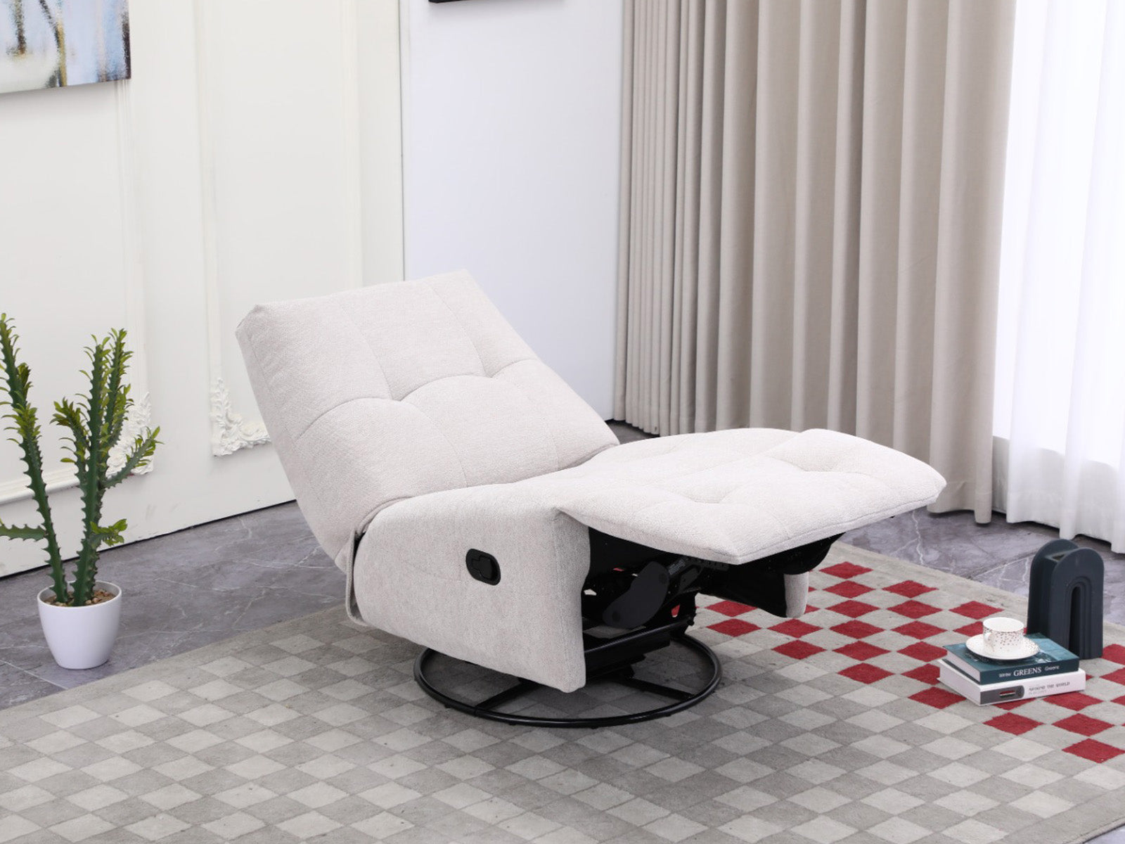 Recliner Nook Giratorio #Color_Beige"1072"
