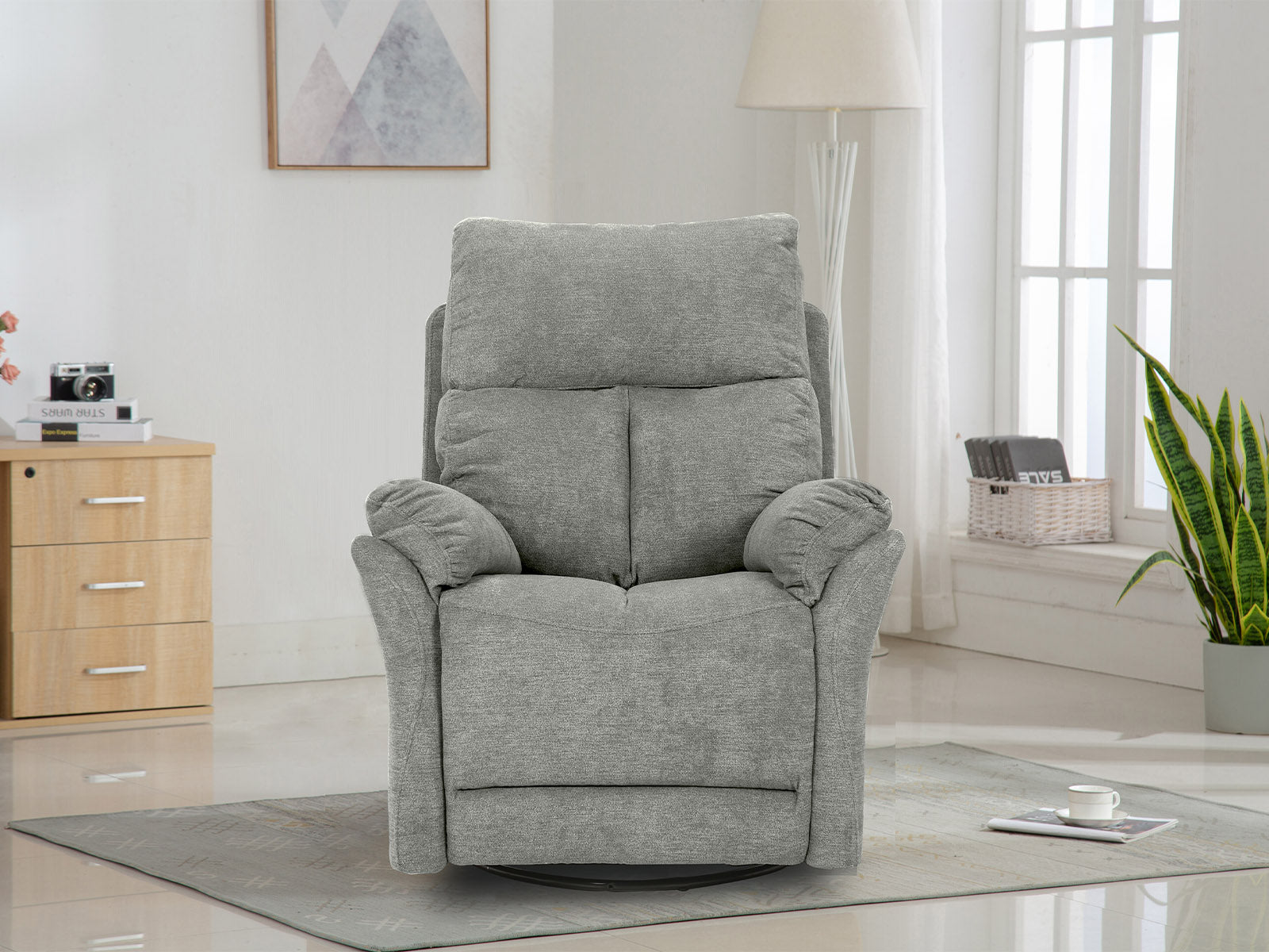 Recliner Santa Maria Glider Swivel #Color_LightGray"3237"