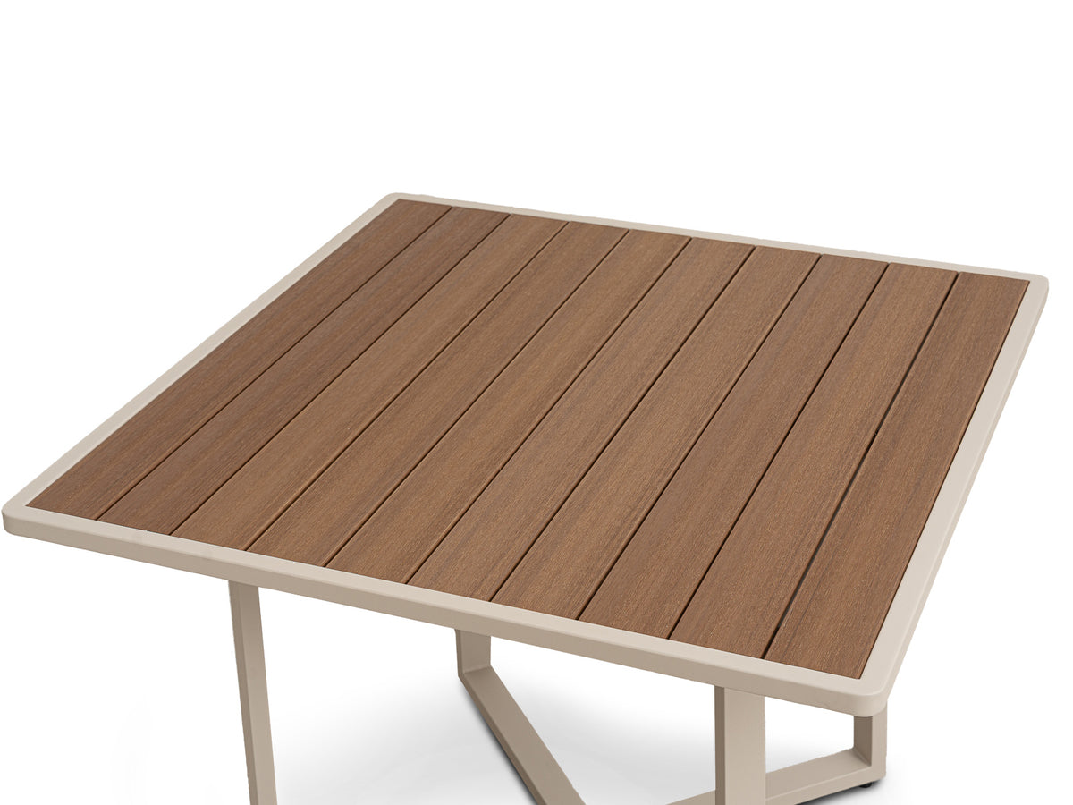 Mesa Comedor Outdoor Alin Cuadrada V2 + 4 Sillas