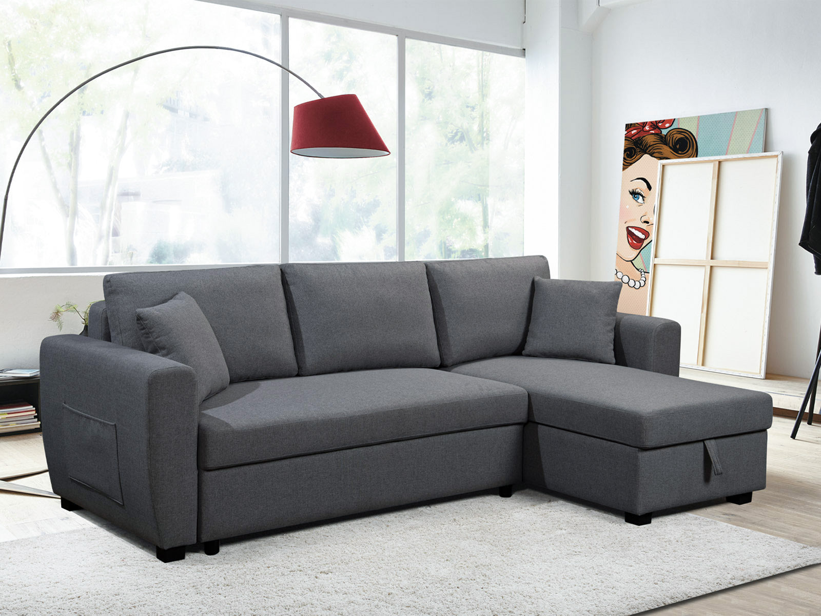 Sala Sofa Cama Maya #Color_DimGray"2222"