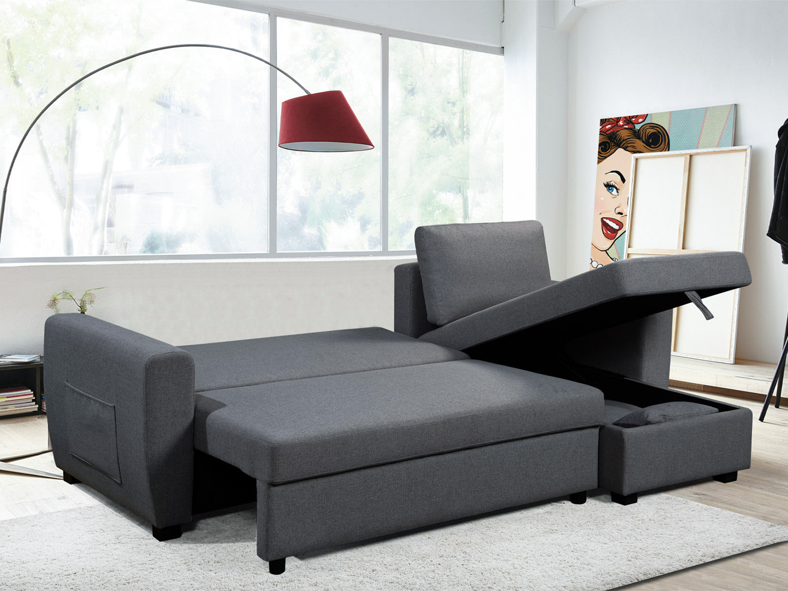 Sala Sofa Cama Maya #Color_DimGray"2222"