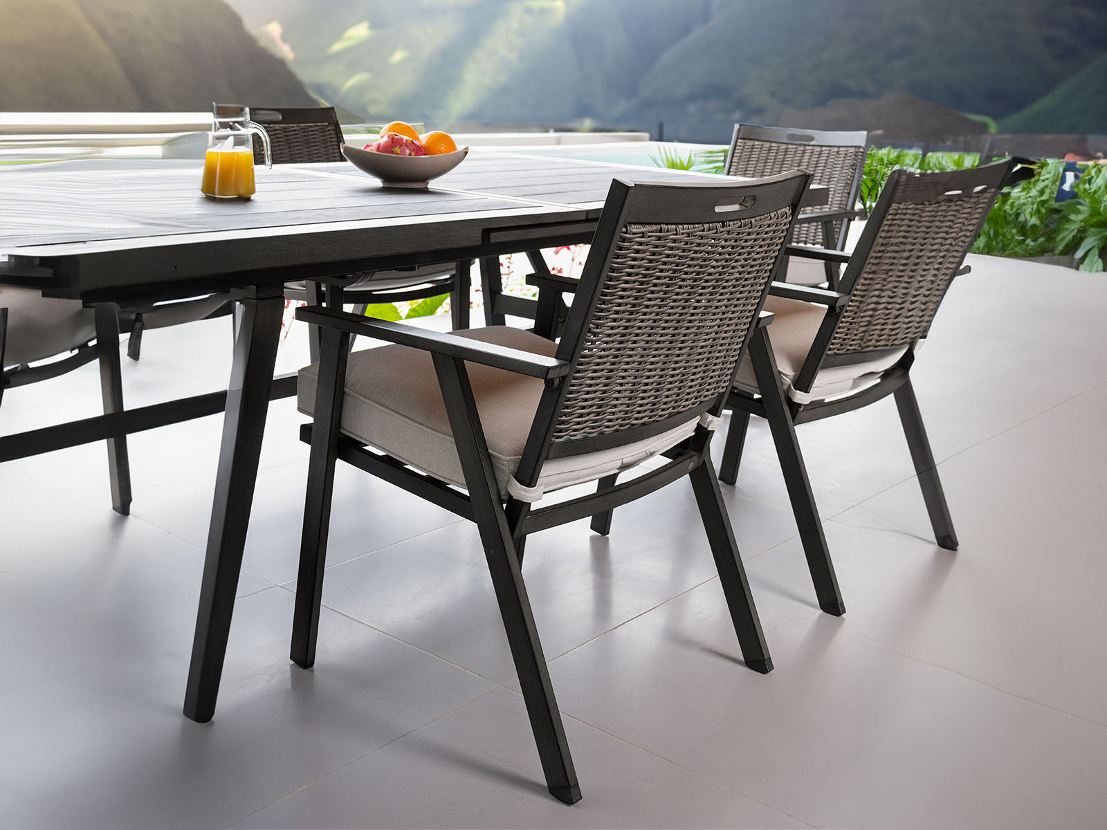 Mesa Comedor Addisson Outdoor + 8 Butacas Gris