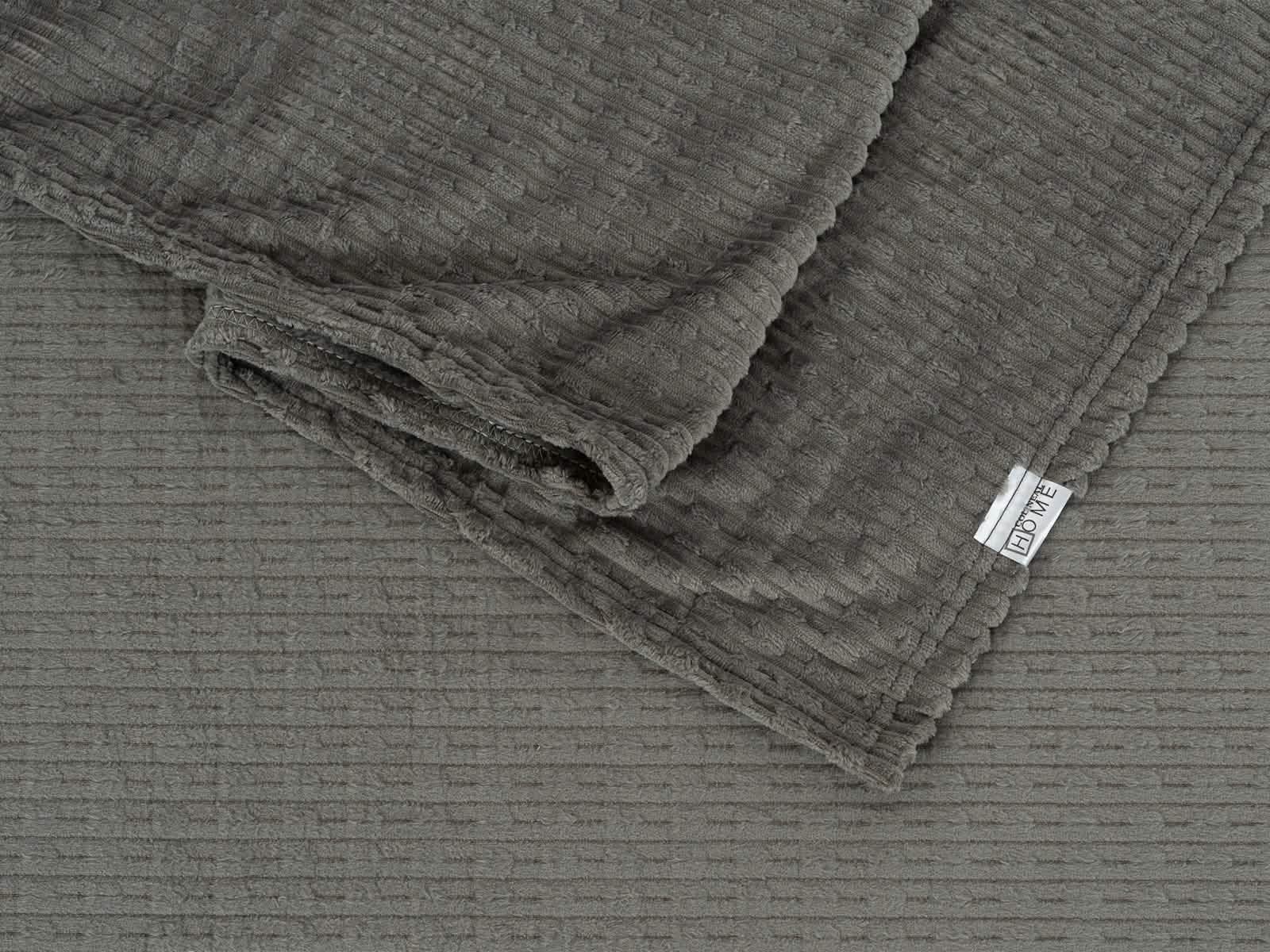Cobija Glam Microfleece King #Color_Stripped Gray