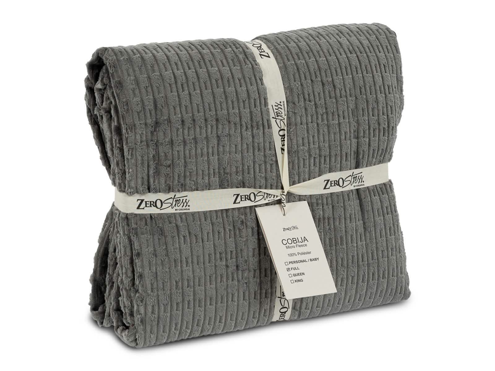Cobija Glam Microfleece King #Color_Stripped Gray