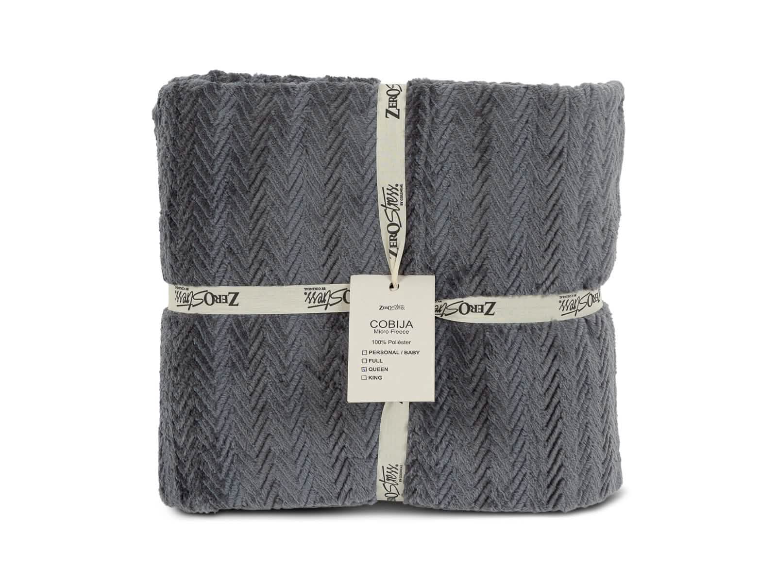 Cobija Microfleece Trenza  #Color_SteelBlue