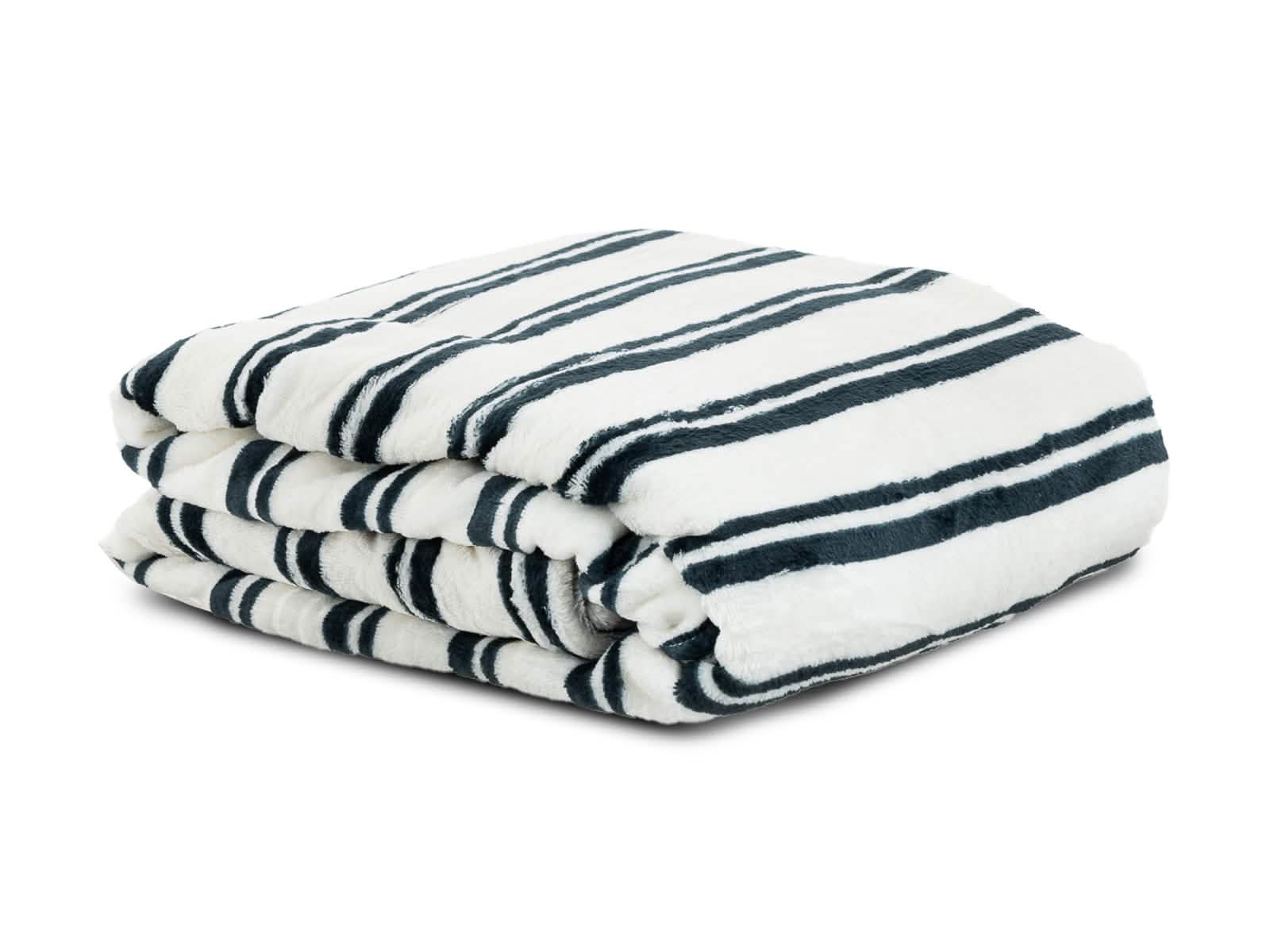 Cobija Microfleece Trenza  #Color_Stripped White