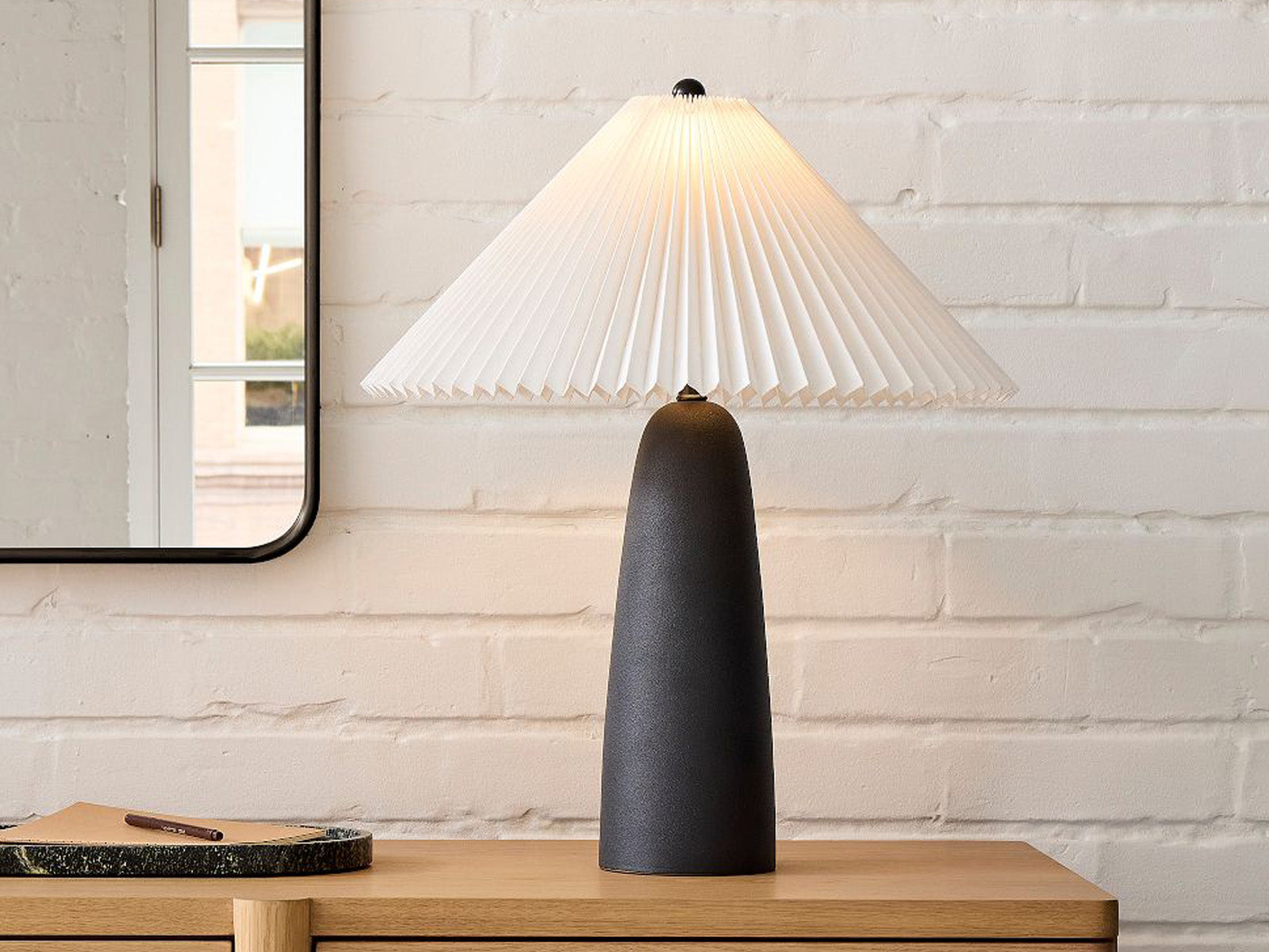Lampara de Mesa Ceramica Modern Negra