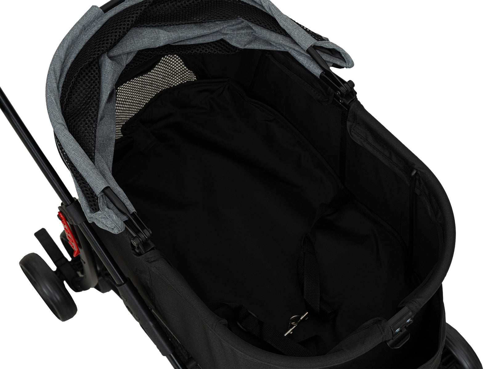 Coche Transportador Mascota Frise Gris/Negro