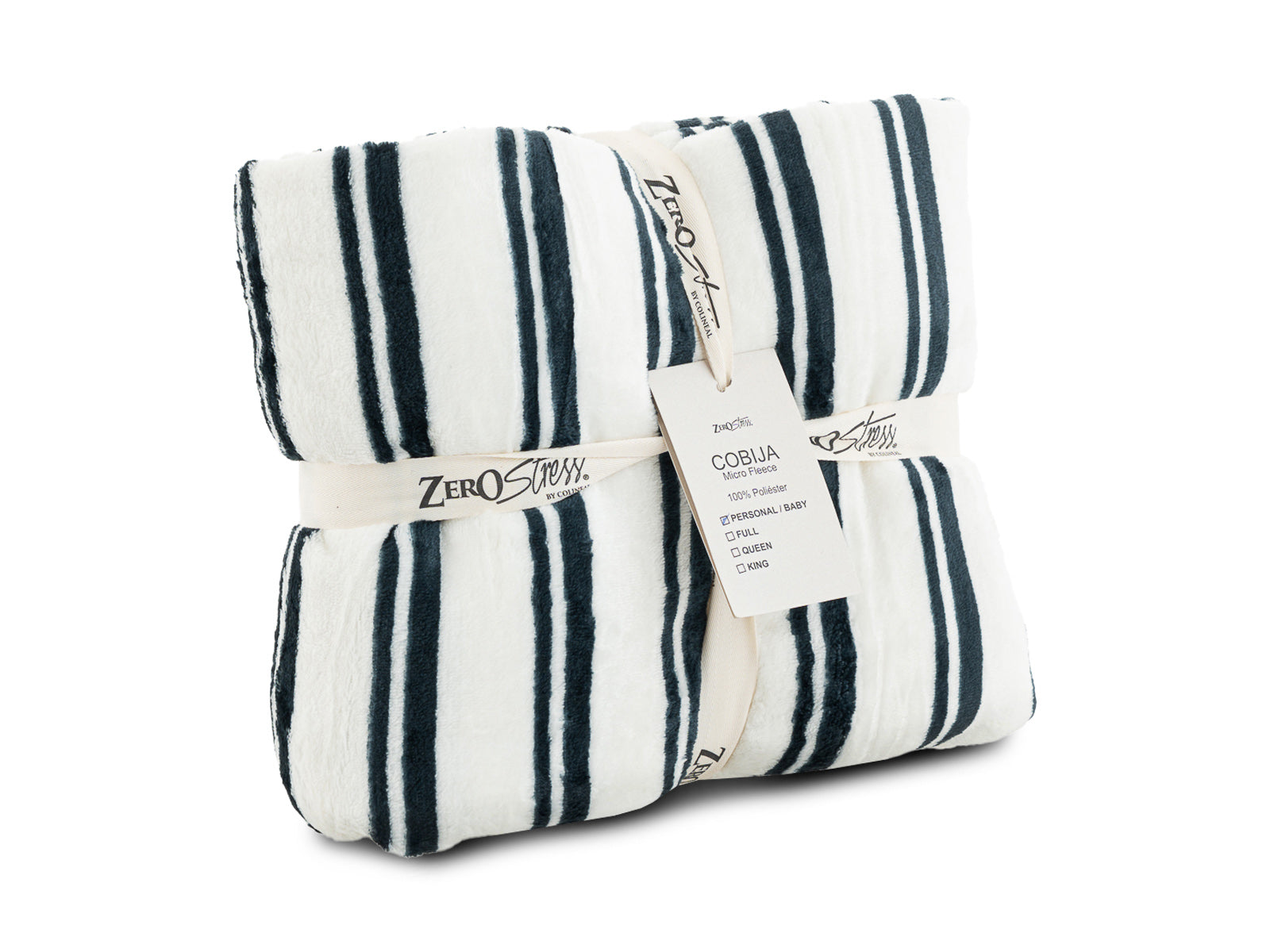 Cobija Glam Microfleece Queen #Color_WhiteBlackStripes 