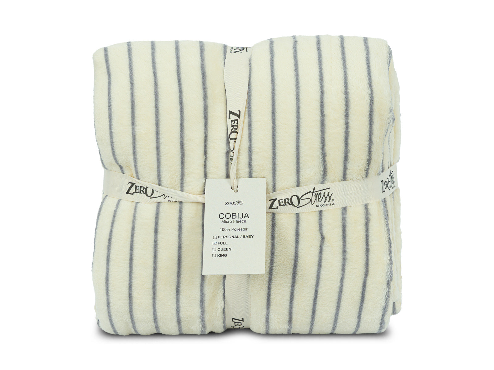 Cobija Glam Microfleece Full #Color_WhiteGrayStripes