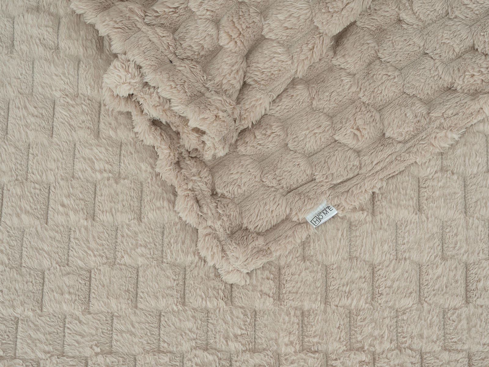 Cobija Glam Microfleece Full #Color_BeigeSquares