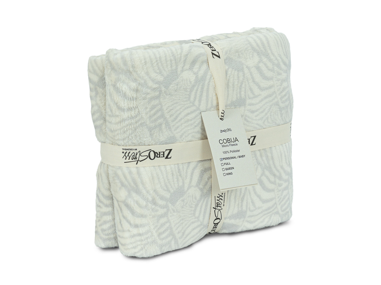 Cobija Microfleece Trenza  #Color_GrayWhiteZebra