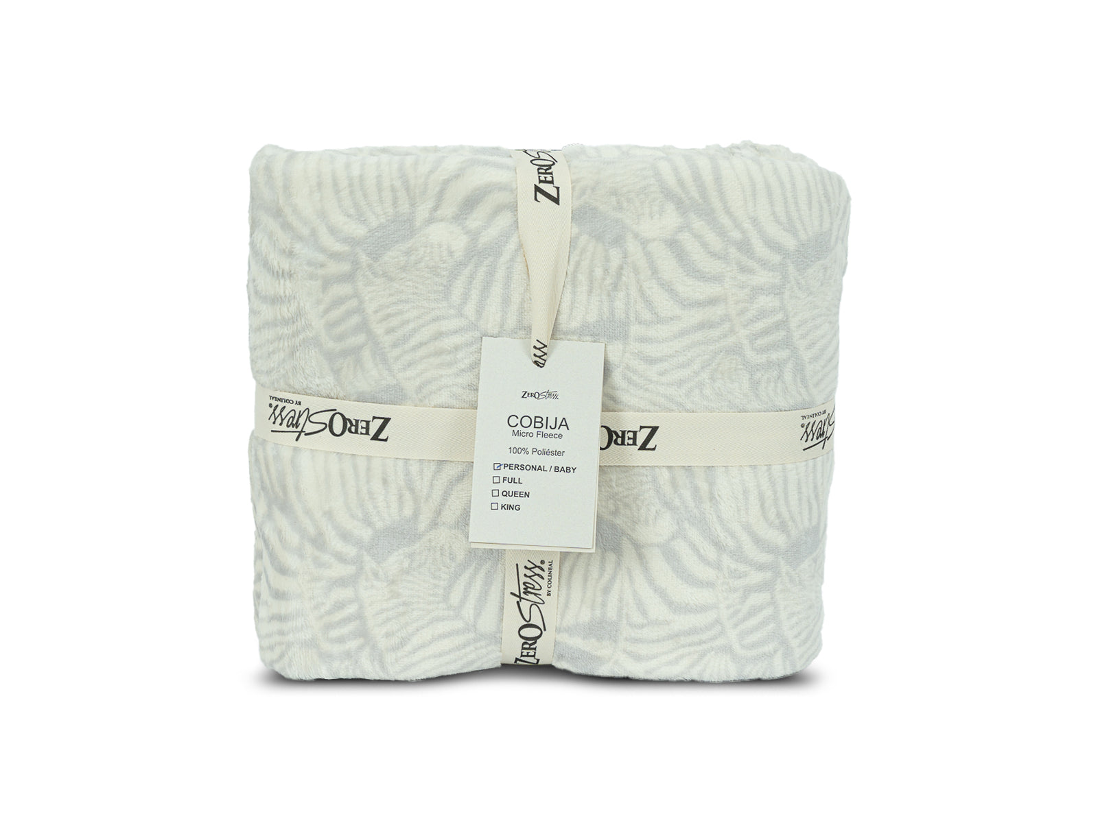Cobija Microfleece Trenza  #Color_GrayWhiteZebra