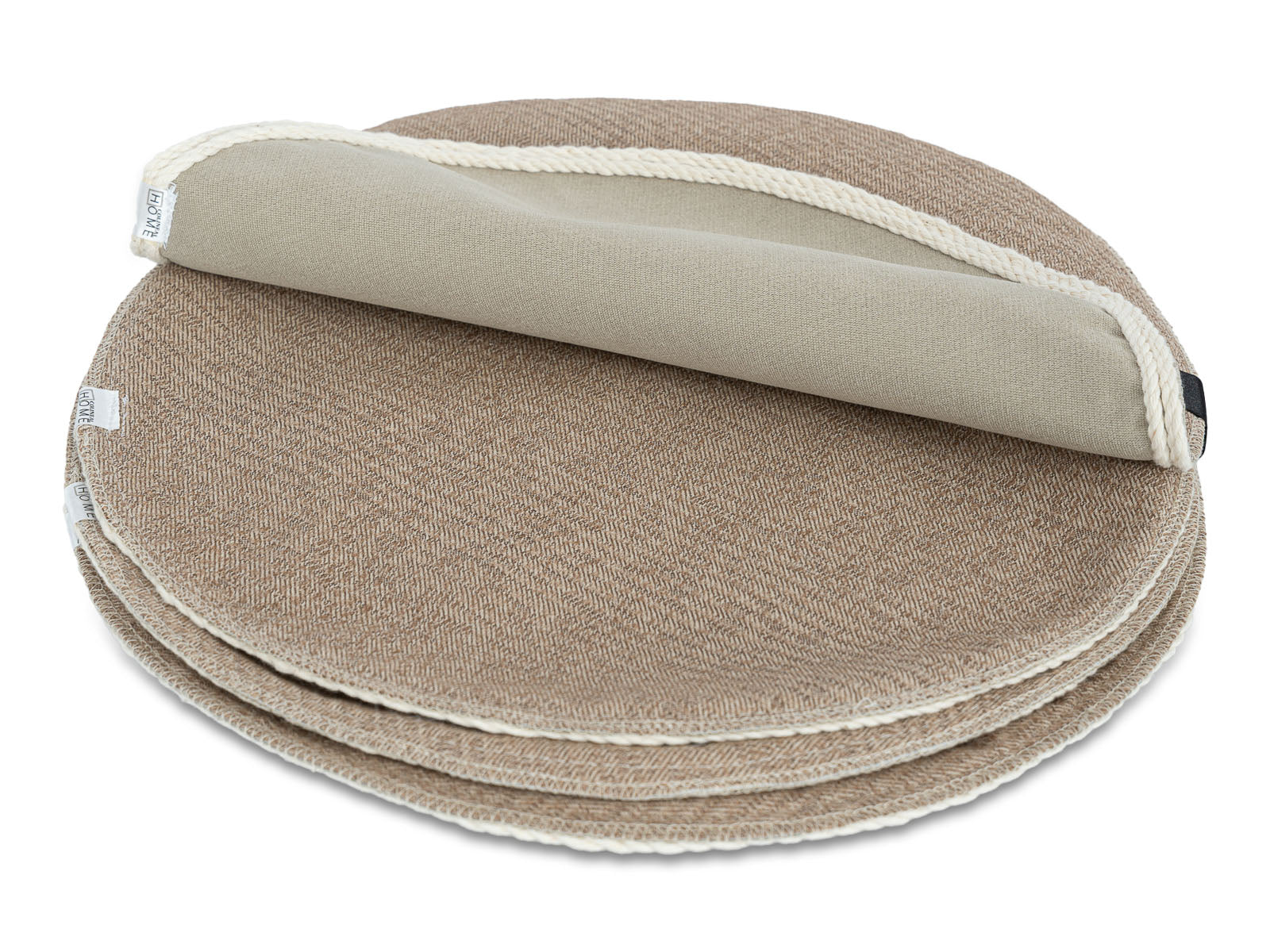 Set x4 Individuales Circulares Terra Beige Cafe